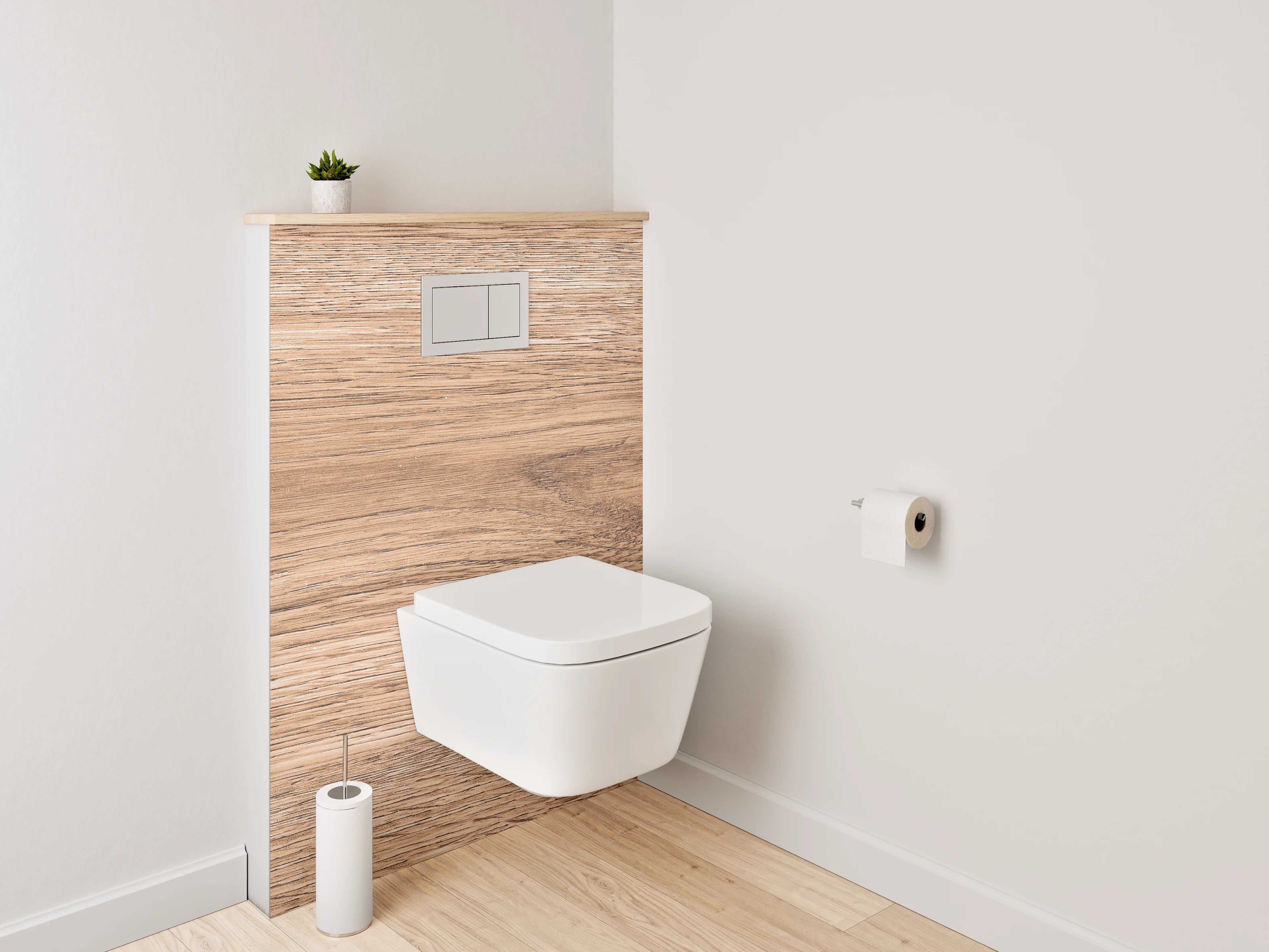 WC-Rückwand - Hölzerne Oberfläche mit natürlicher Maserung