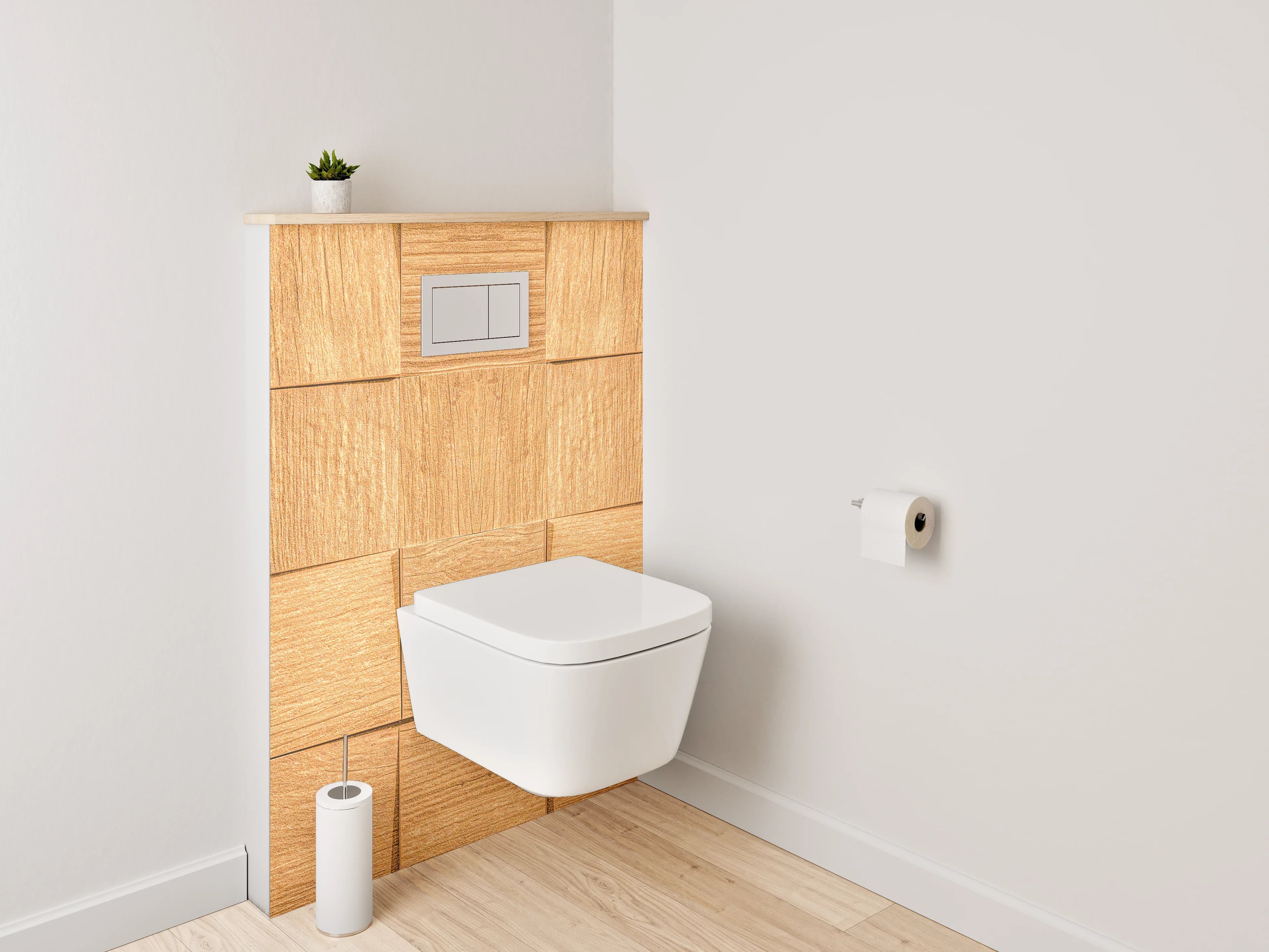 WC-Rückwand - Holz Mosaikstruktur Wanddekor