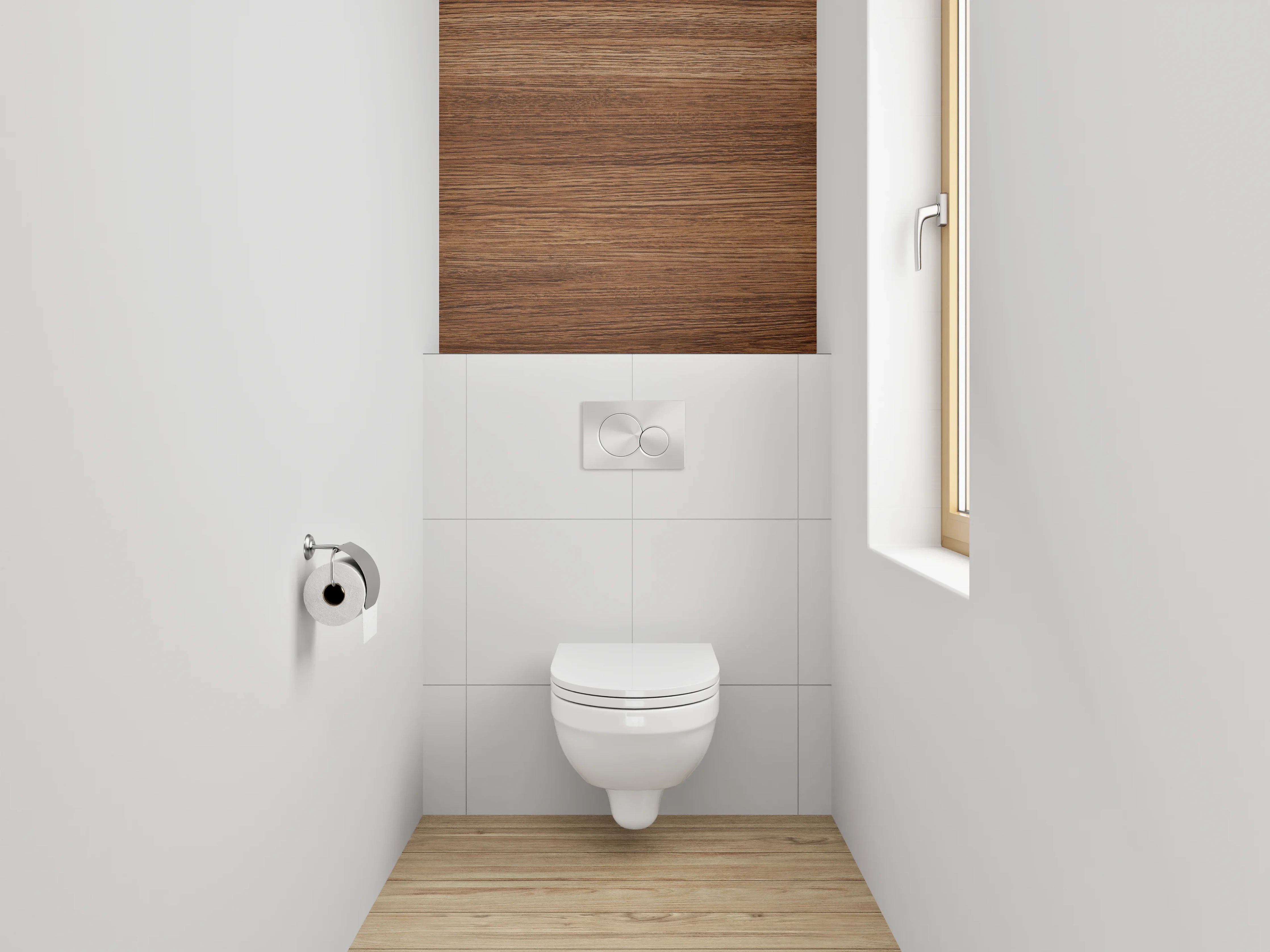 WC-Rückwand - Holzoptik Braun Dekor