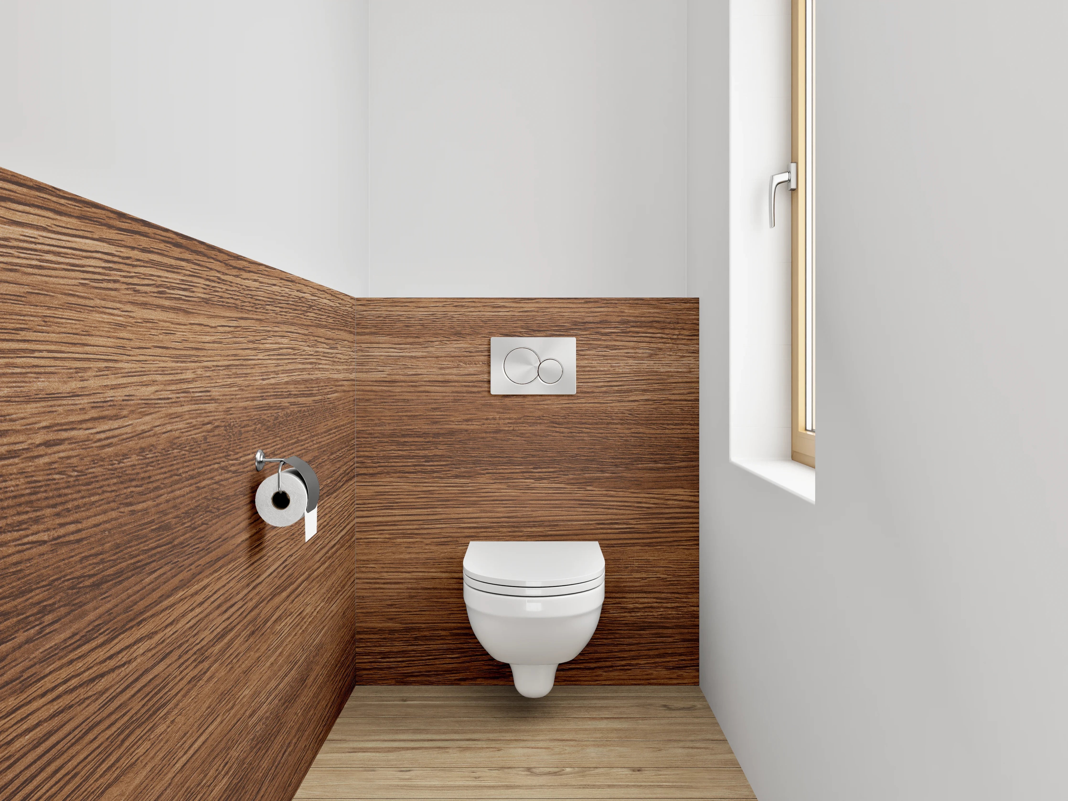 WC-Rückwand - Holzoptik Braun Dekor