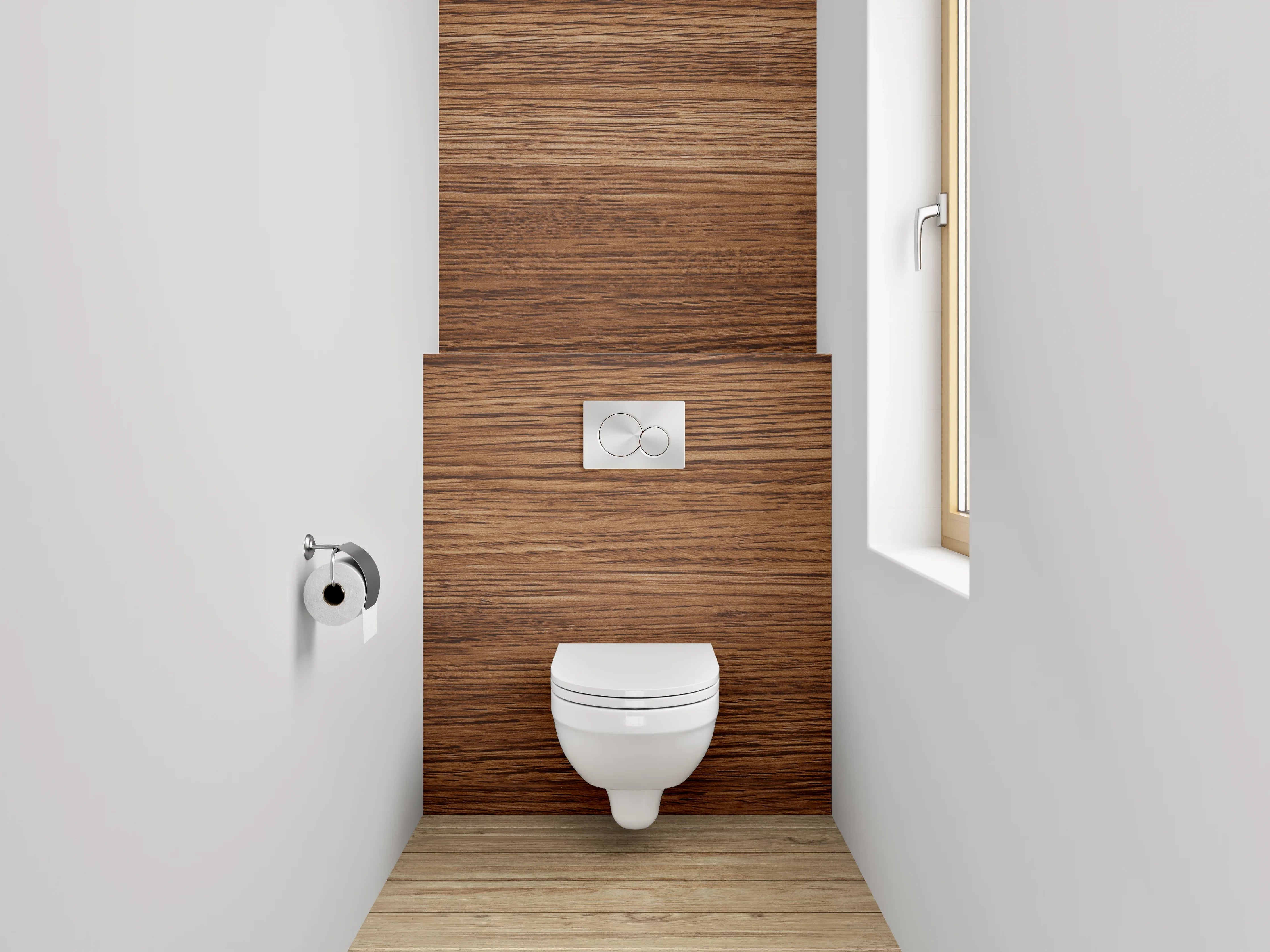 WC-Rückwand - Holzoptik Braun Dekor