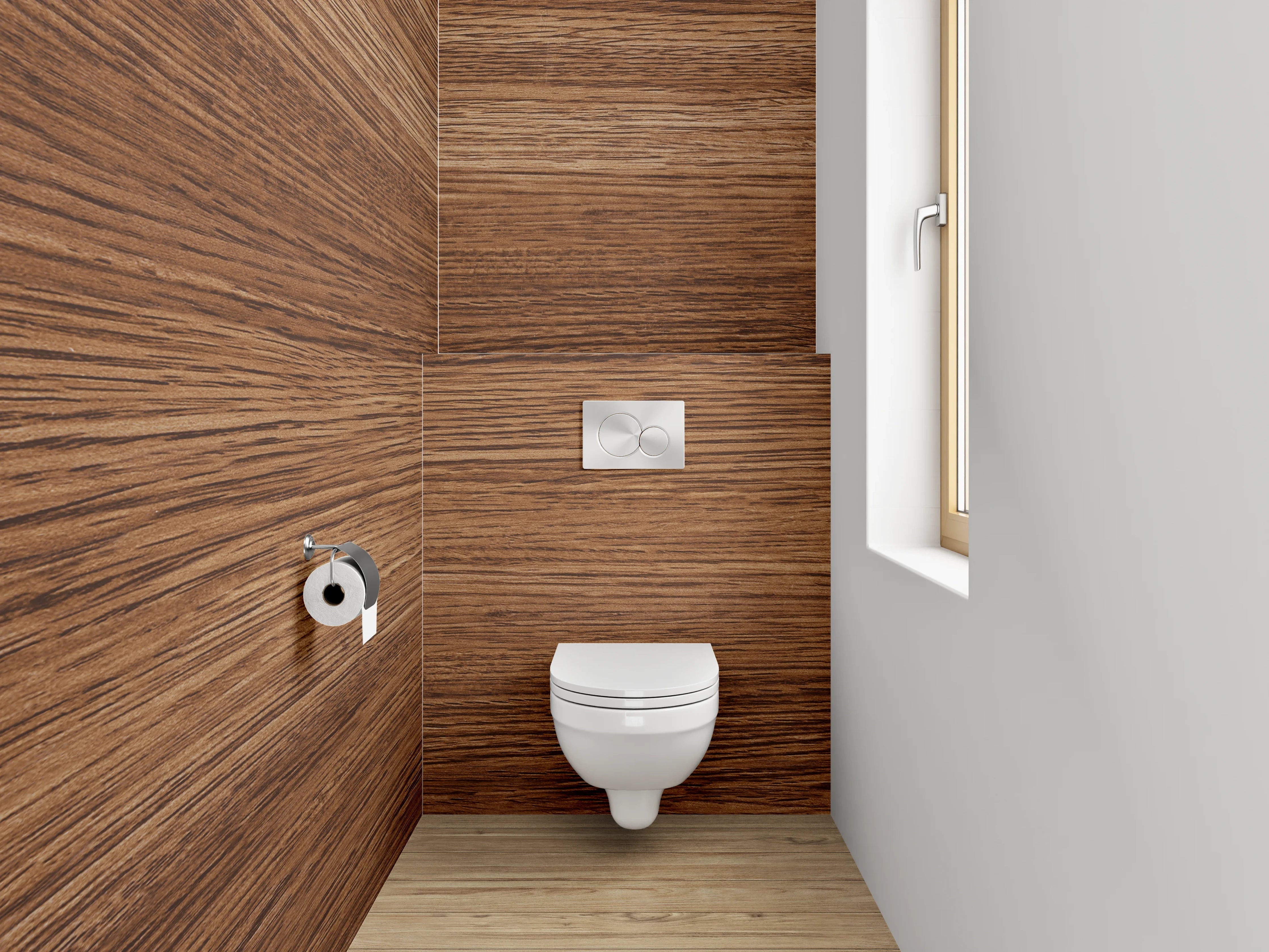 WC-Rückwand - Holzoptik Braun Dekor