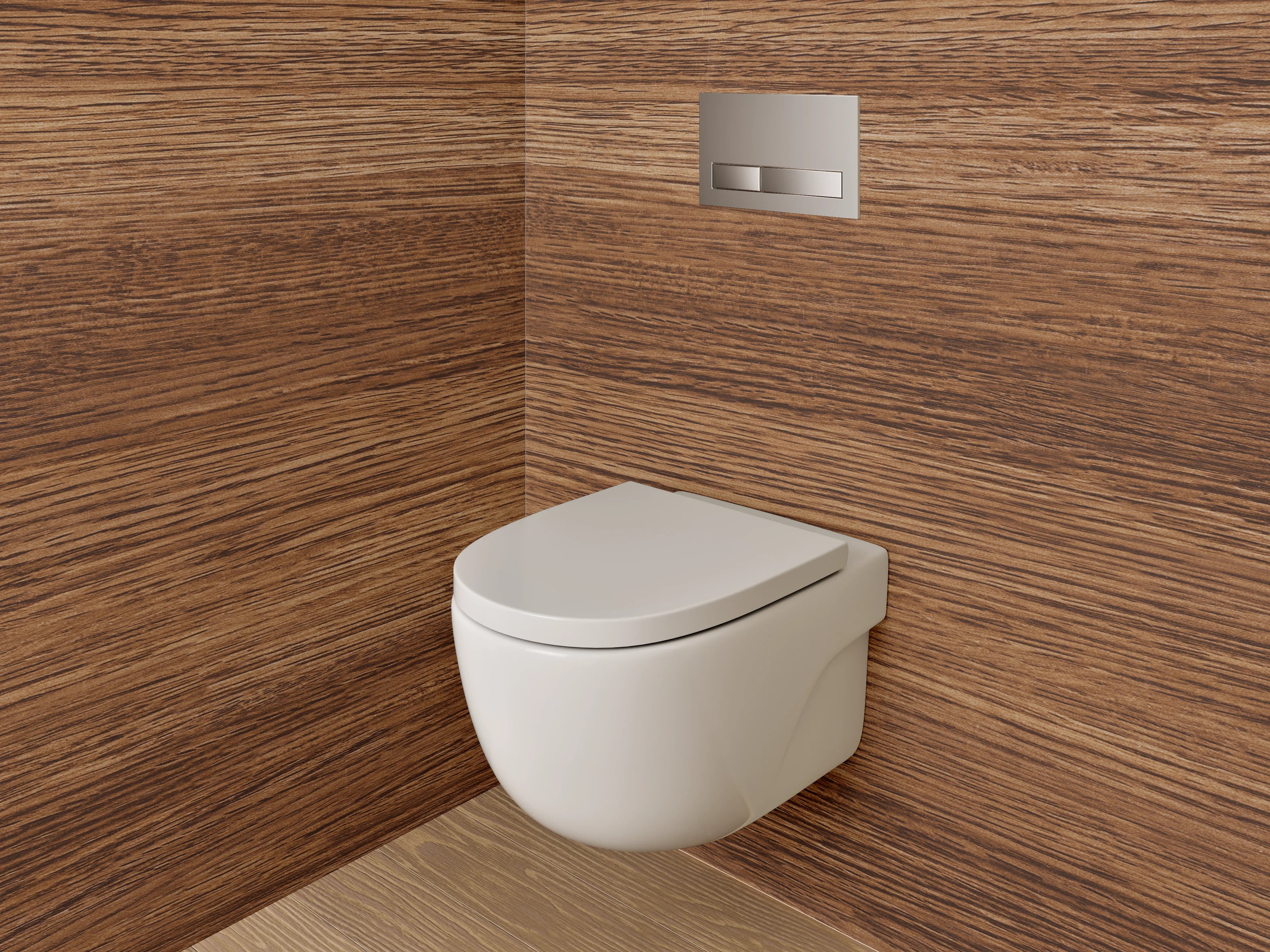 WC-Rückwand - Holzoptik Braun Dekor