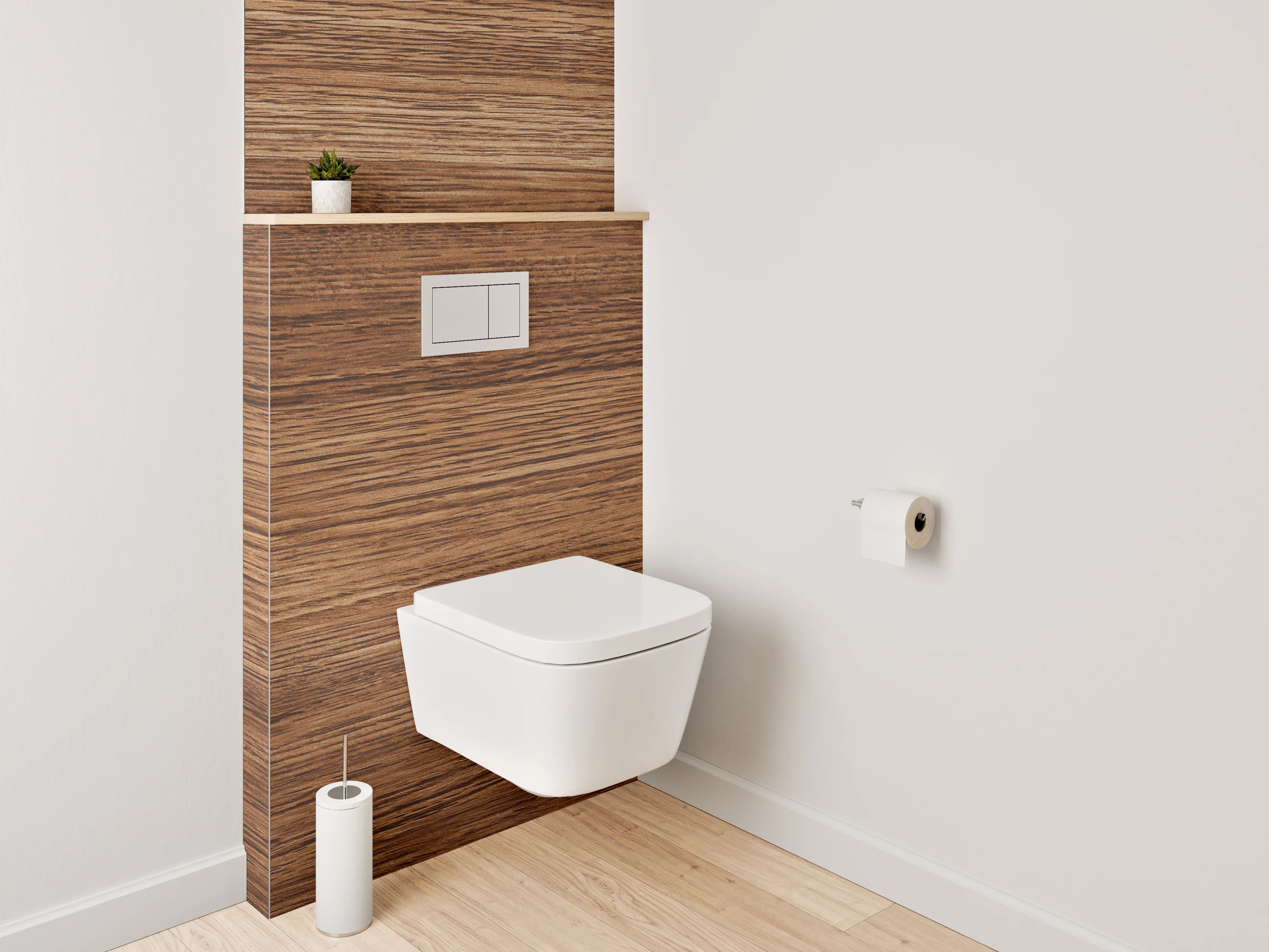 WC-Rückwand - Holzoptik Braun Dekor