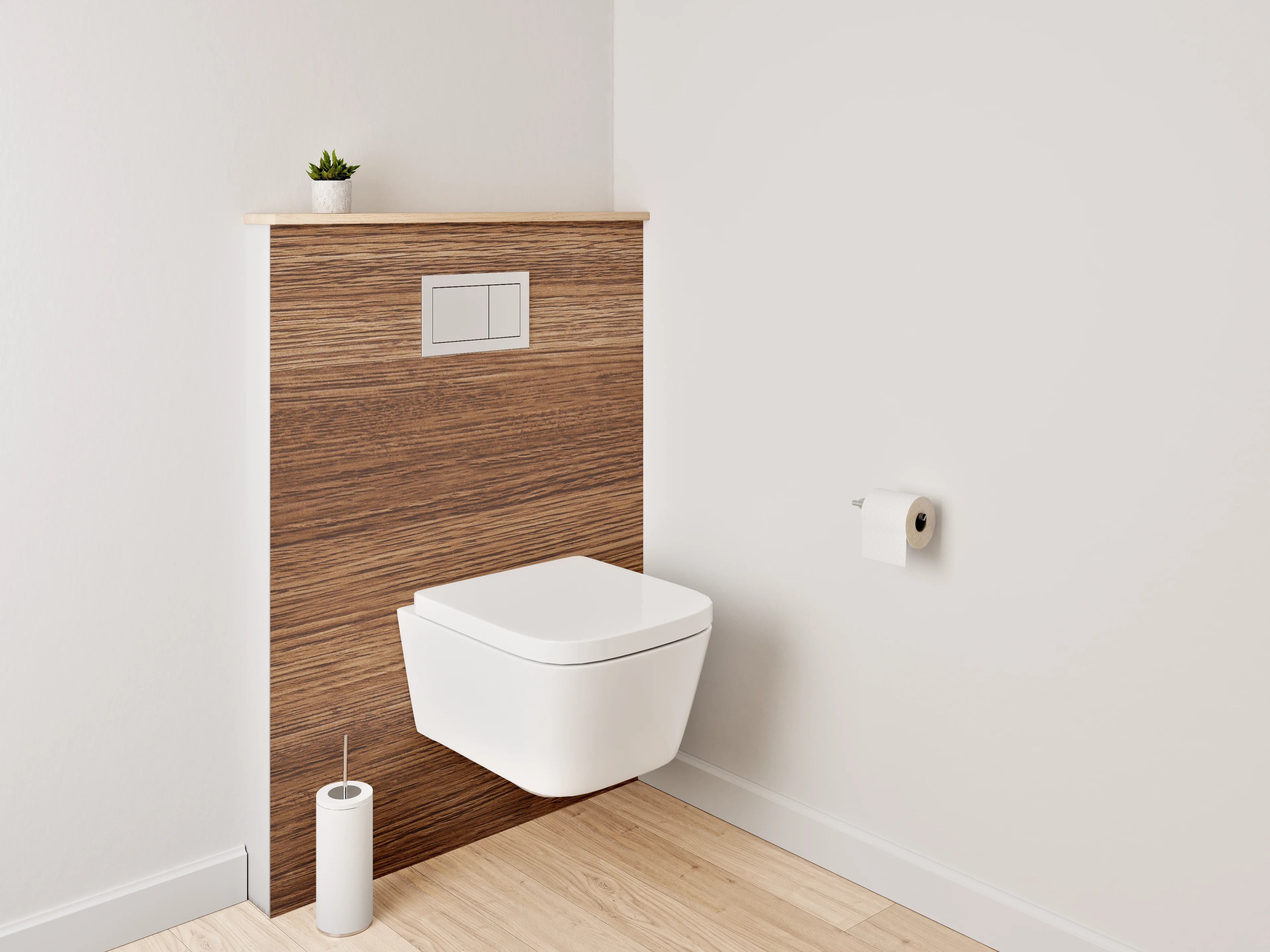 WC-Rückwand - Holzoptik Braun Dekor