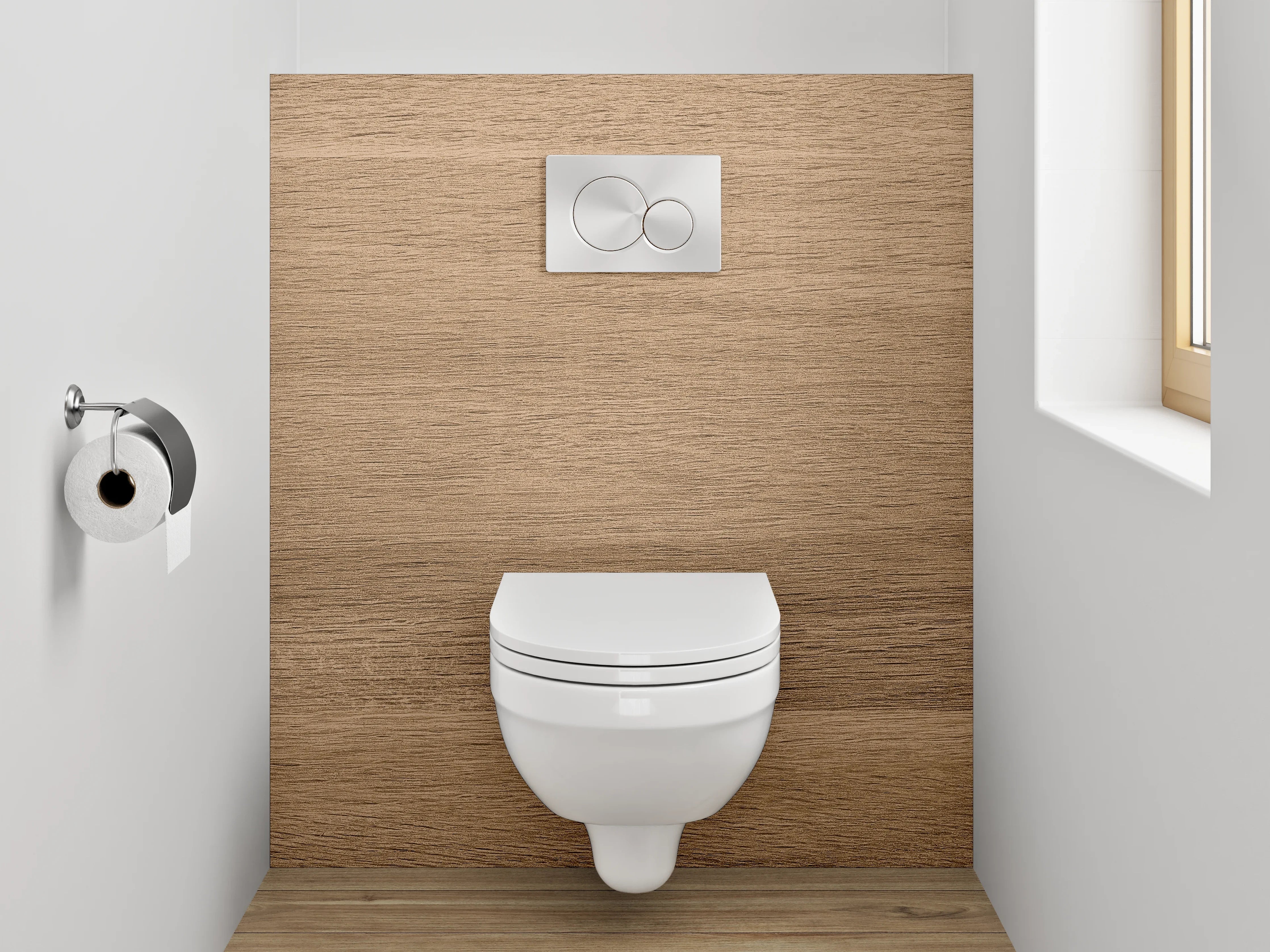 WC-Rückwand - Holzoptik Braun Dekorplatte