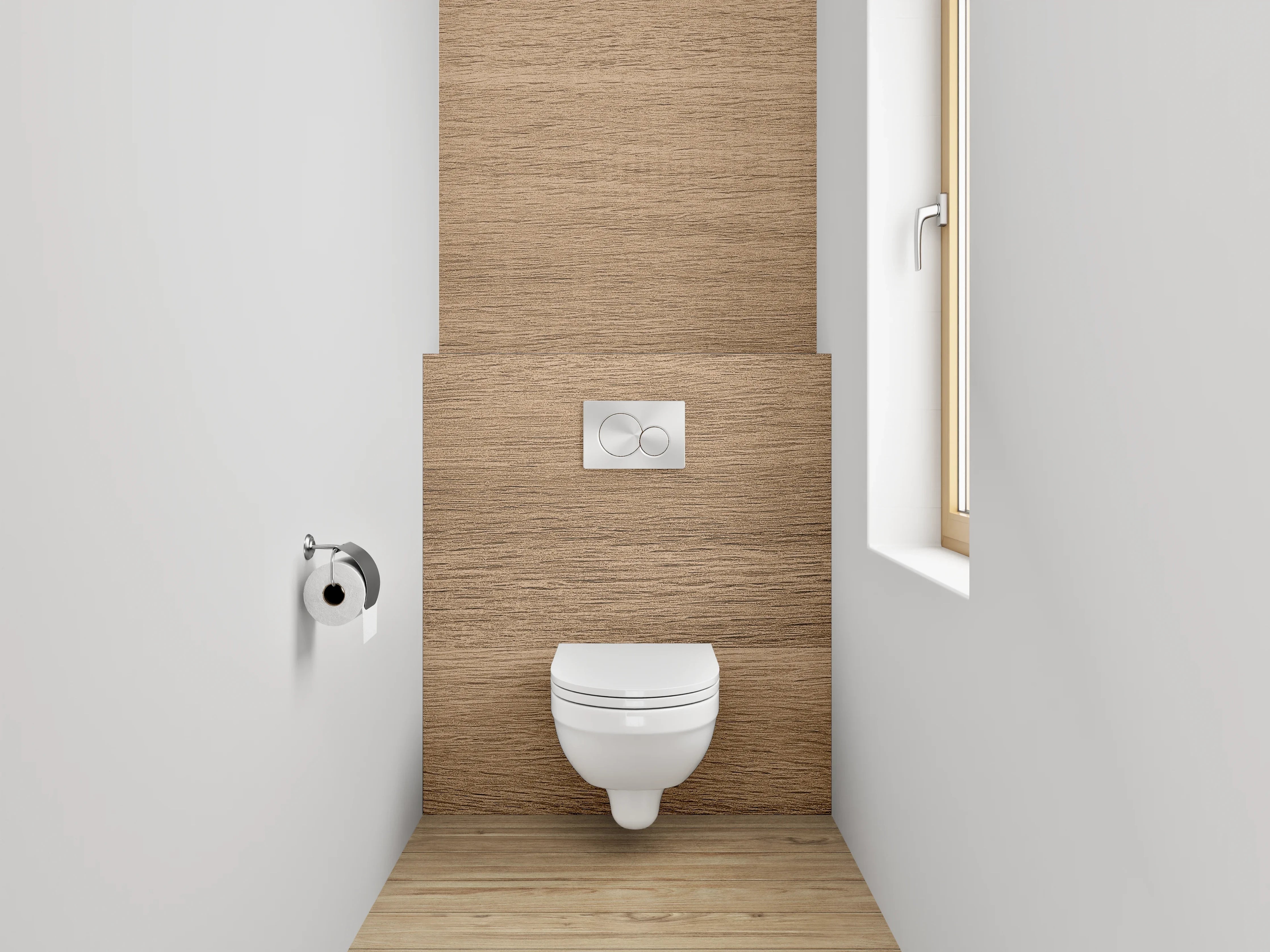 WC-Rückwand - Holzoptik Braun Dekorplatte
