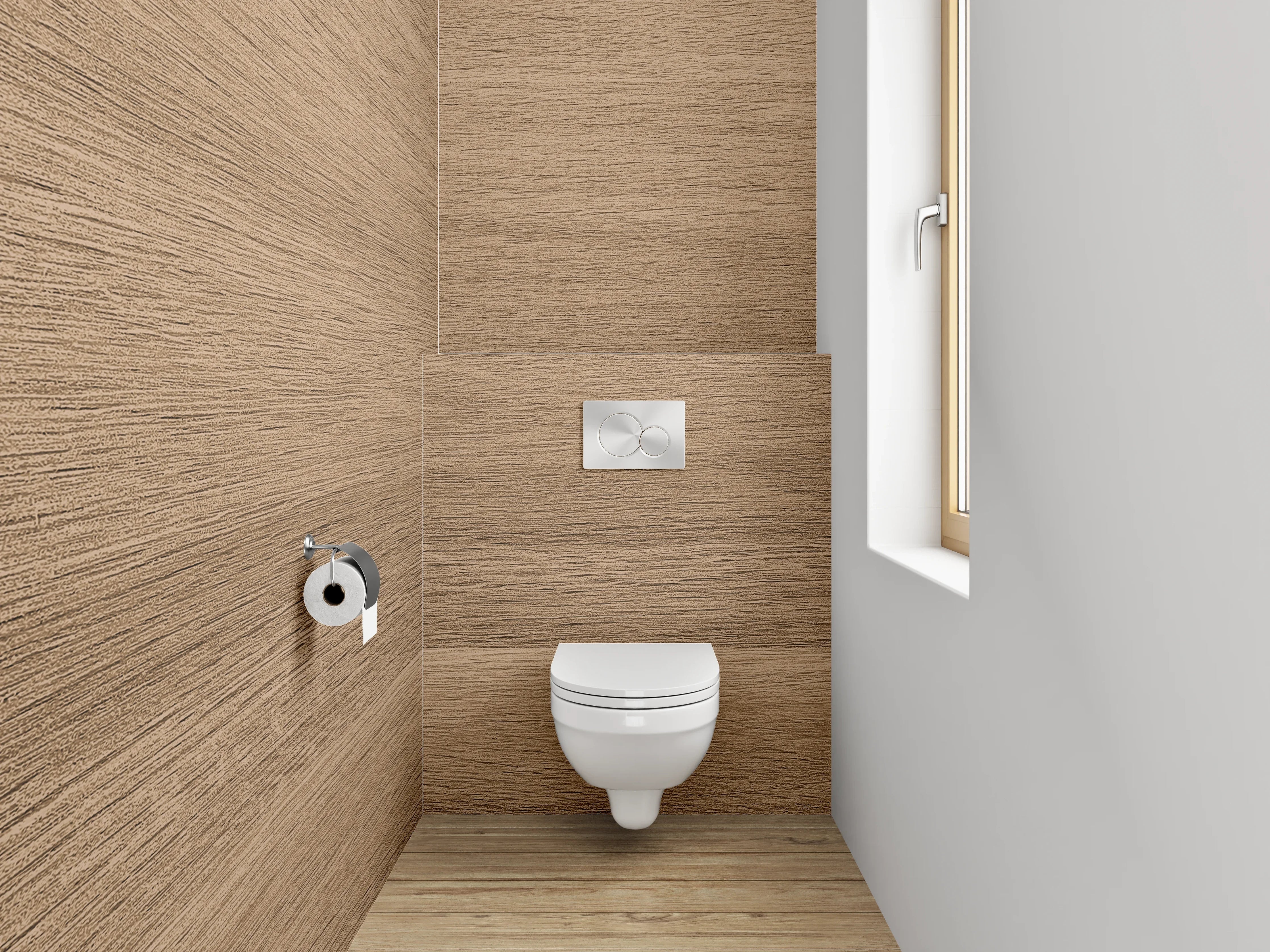 WC-Rückwand - Holzoptik Braun Dekorplatte