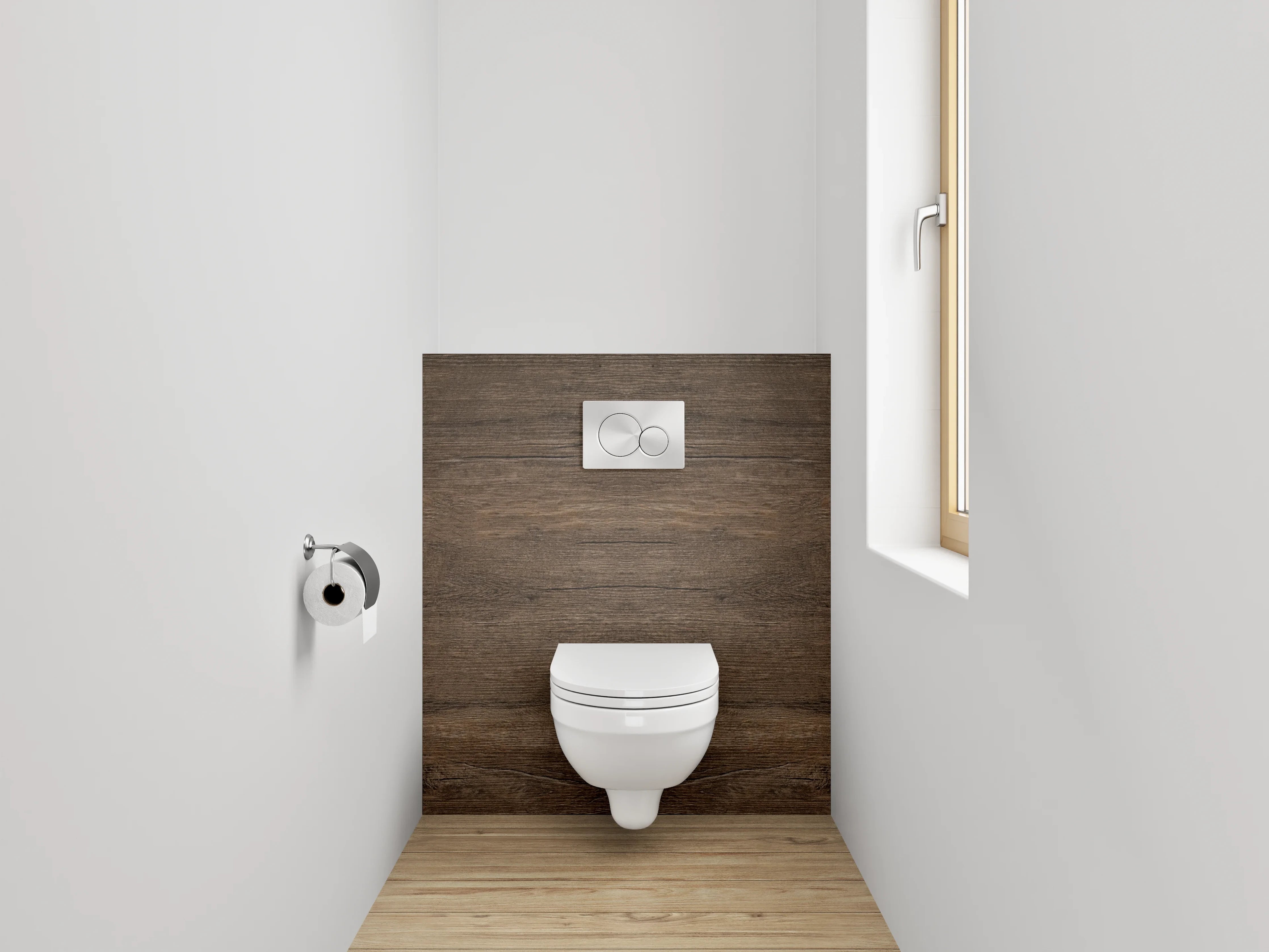 WC-Rückwand - Holzoptik Braun Fliesen Dekor