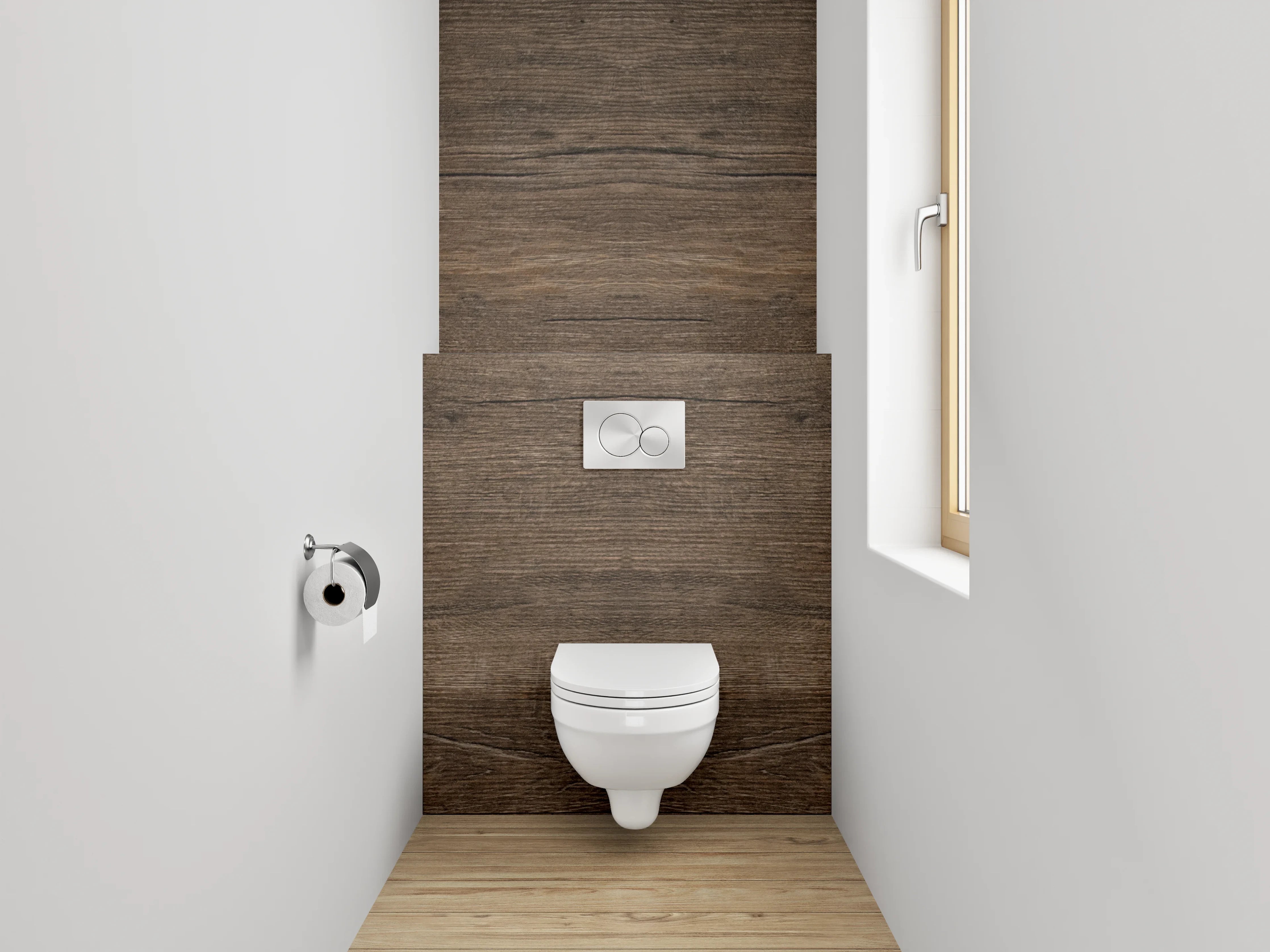 WC-Rückwand - Holzoptik Braun Fliesen Dekor
