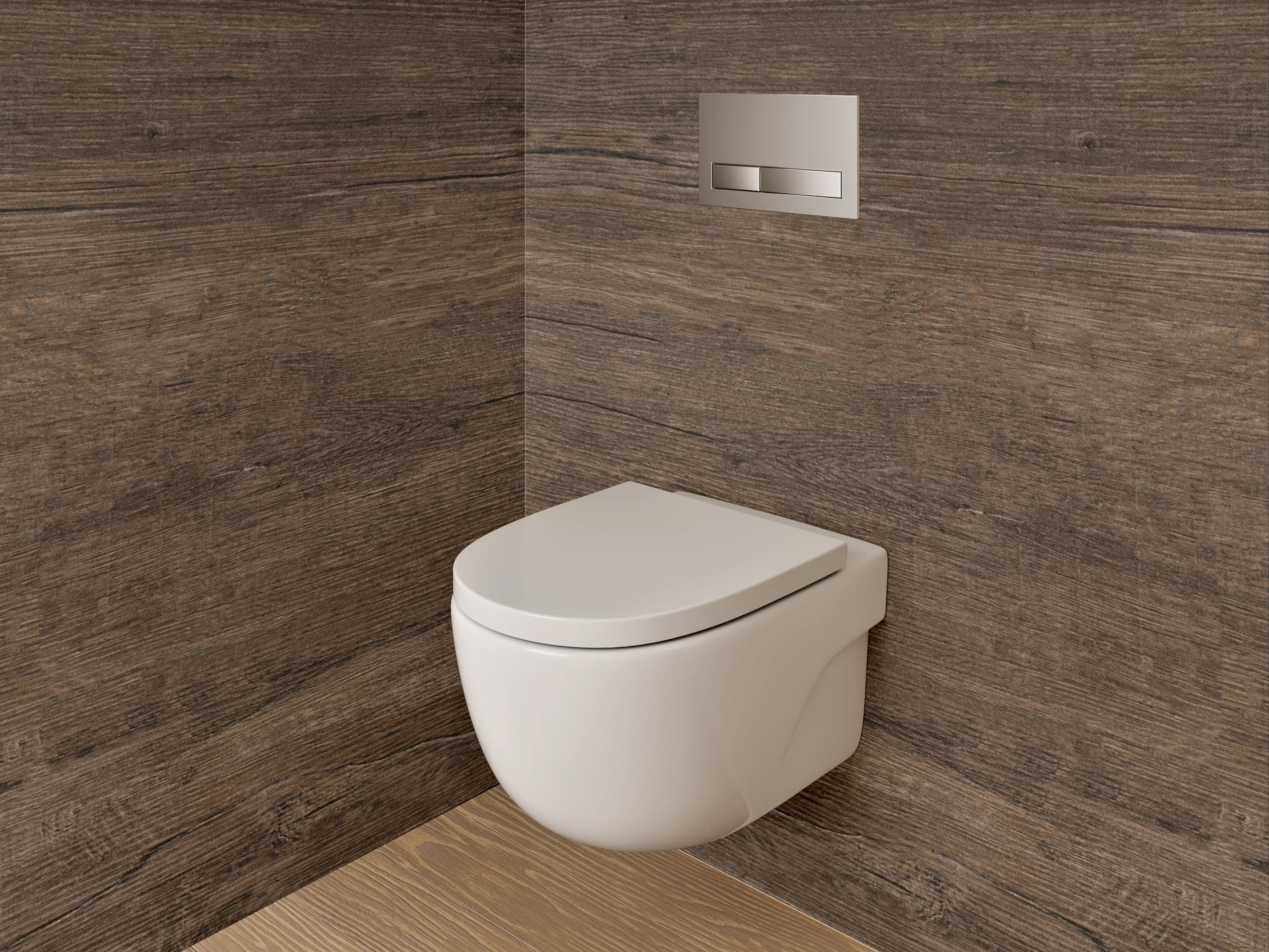 WC-Rückwand - Holzoptik Braun Fliesen Dekor