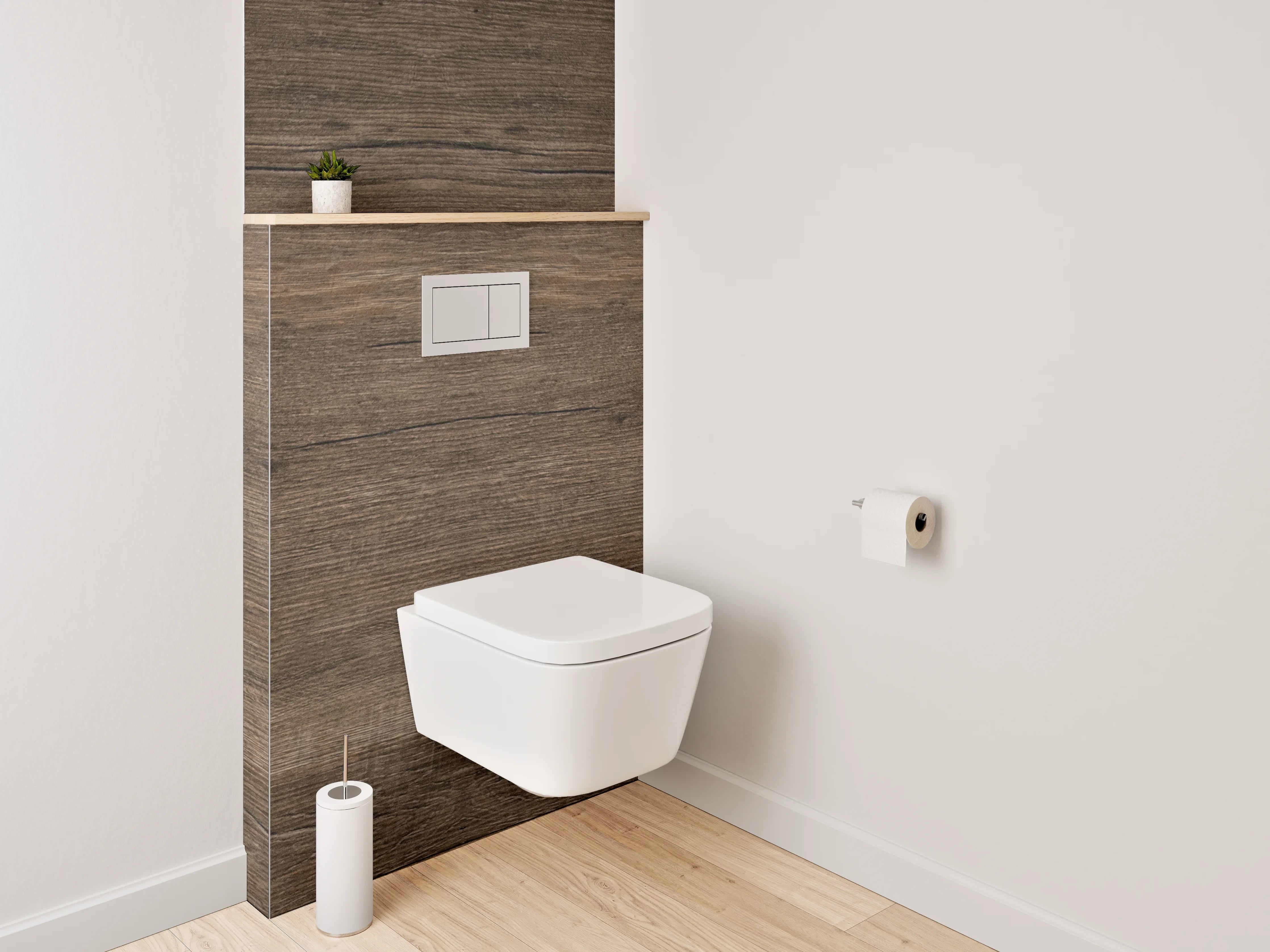 WC-Rückwand - Holzoptik Braun Fliesen Dekor