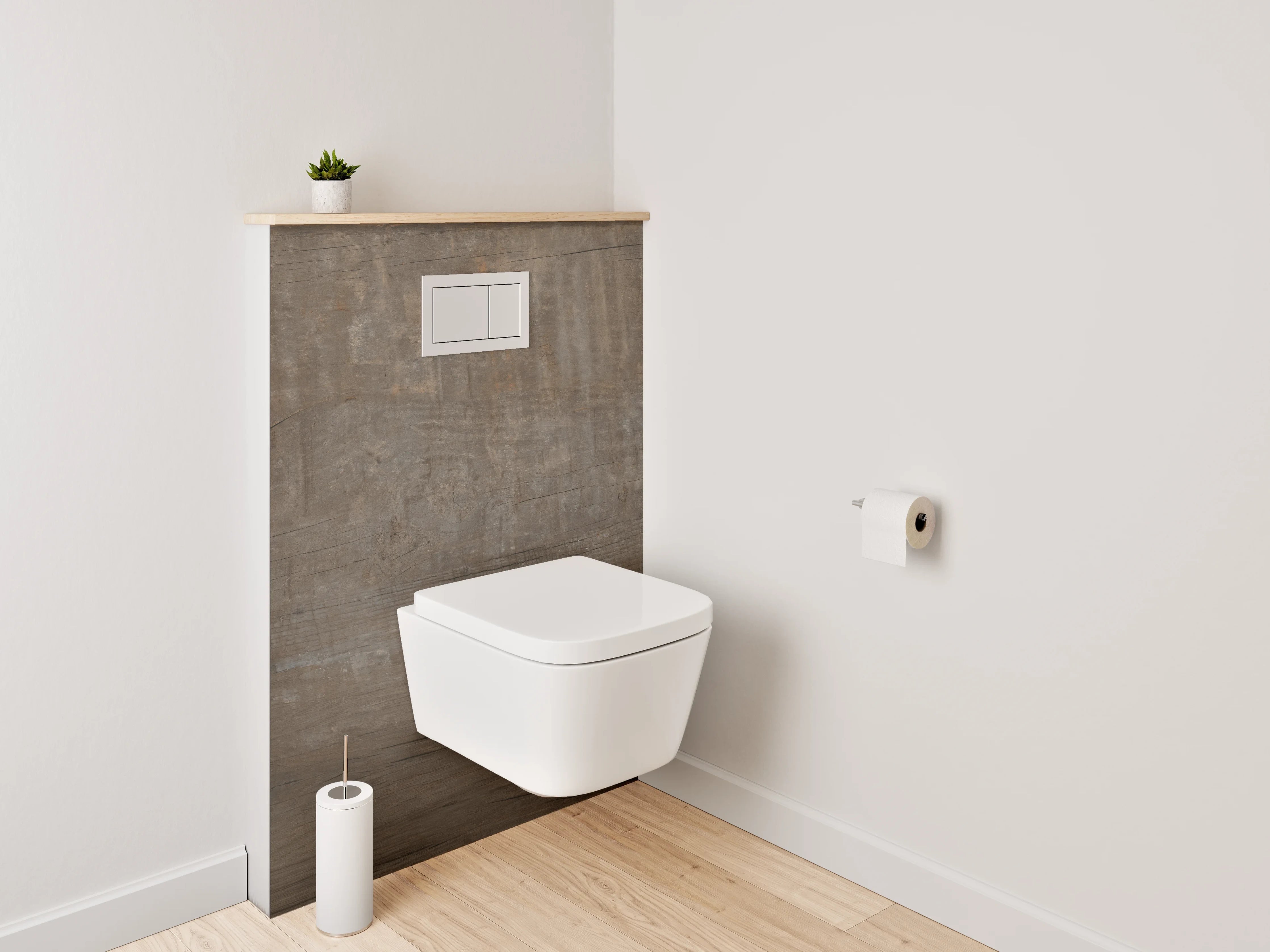 WC-Rückwand - Holzoptik Braun Fliesen