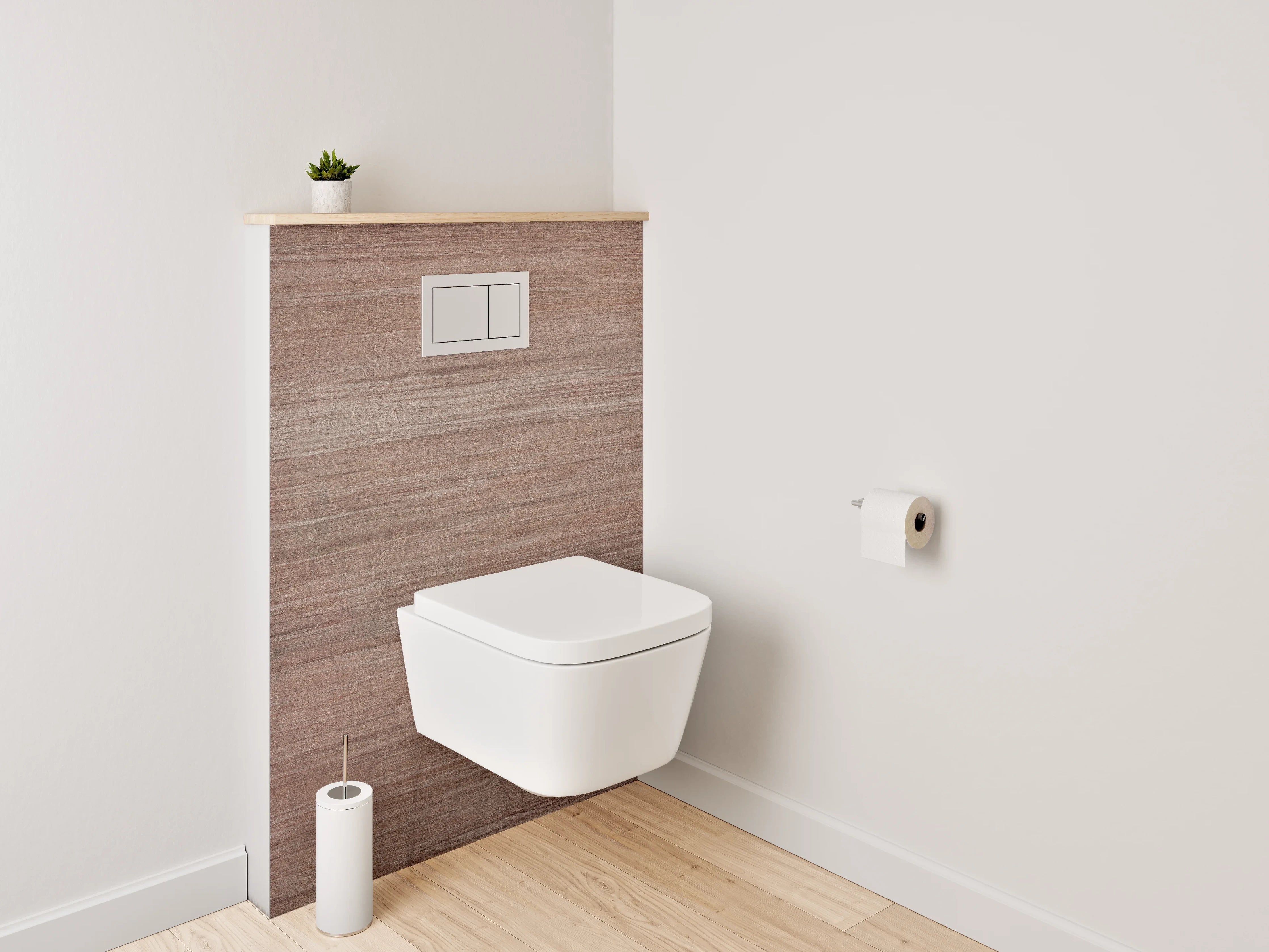WC-Rückwand - Holzoptik Braun Modern