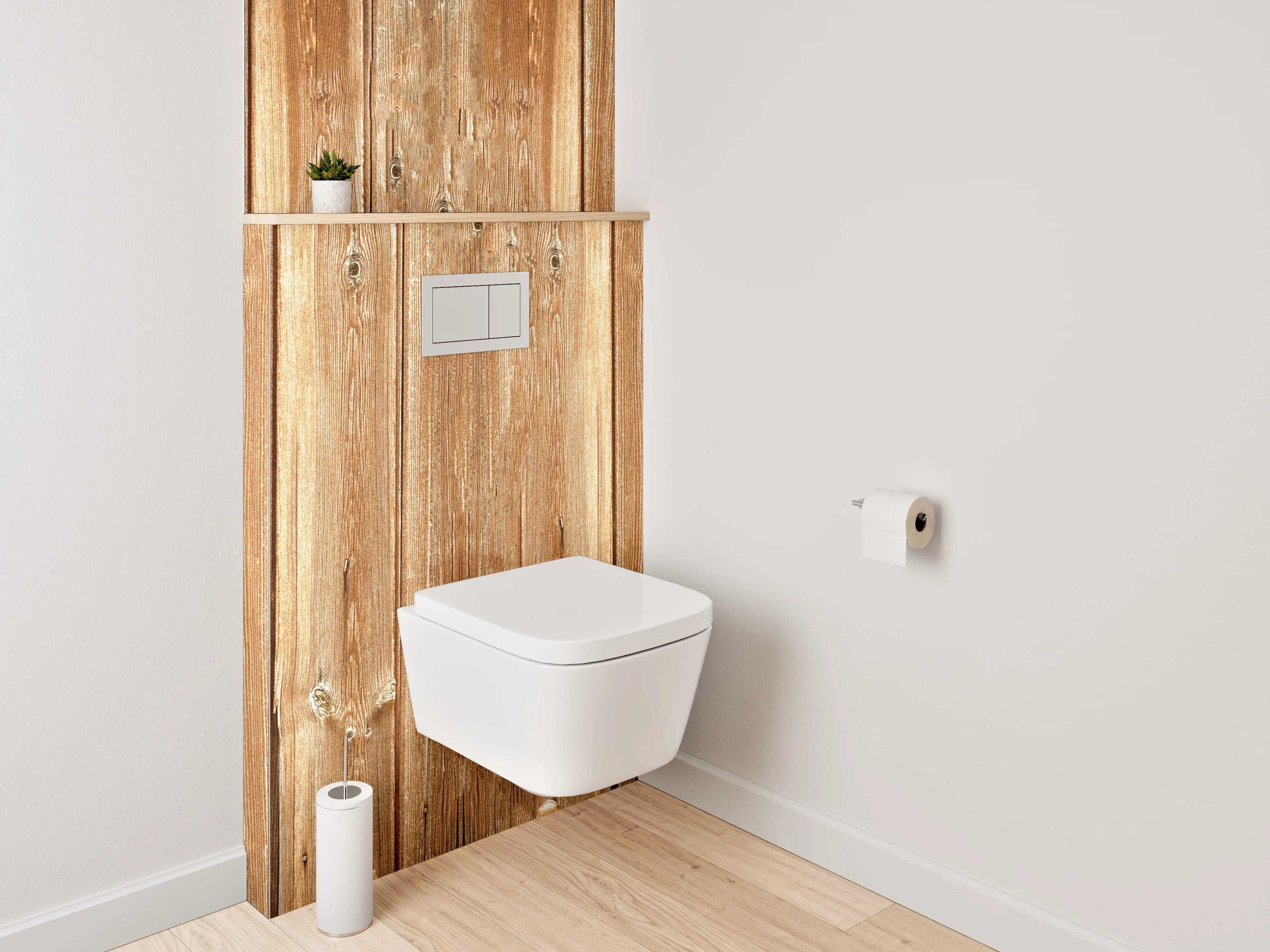 WC-Rückwand - Holzoptik Braun Vertikale Paneele