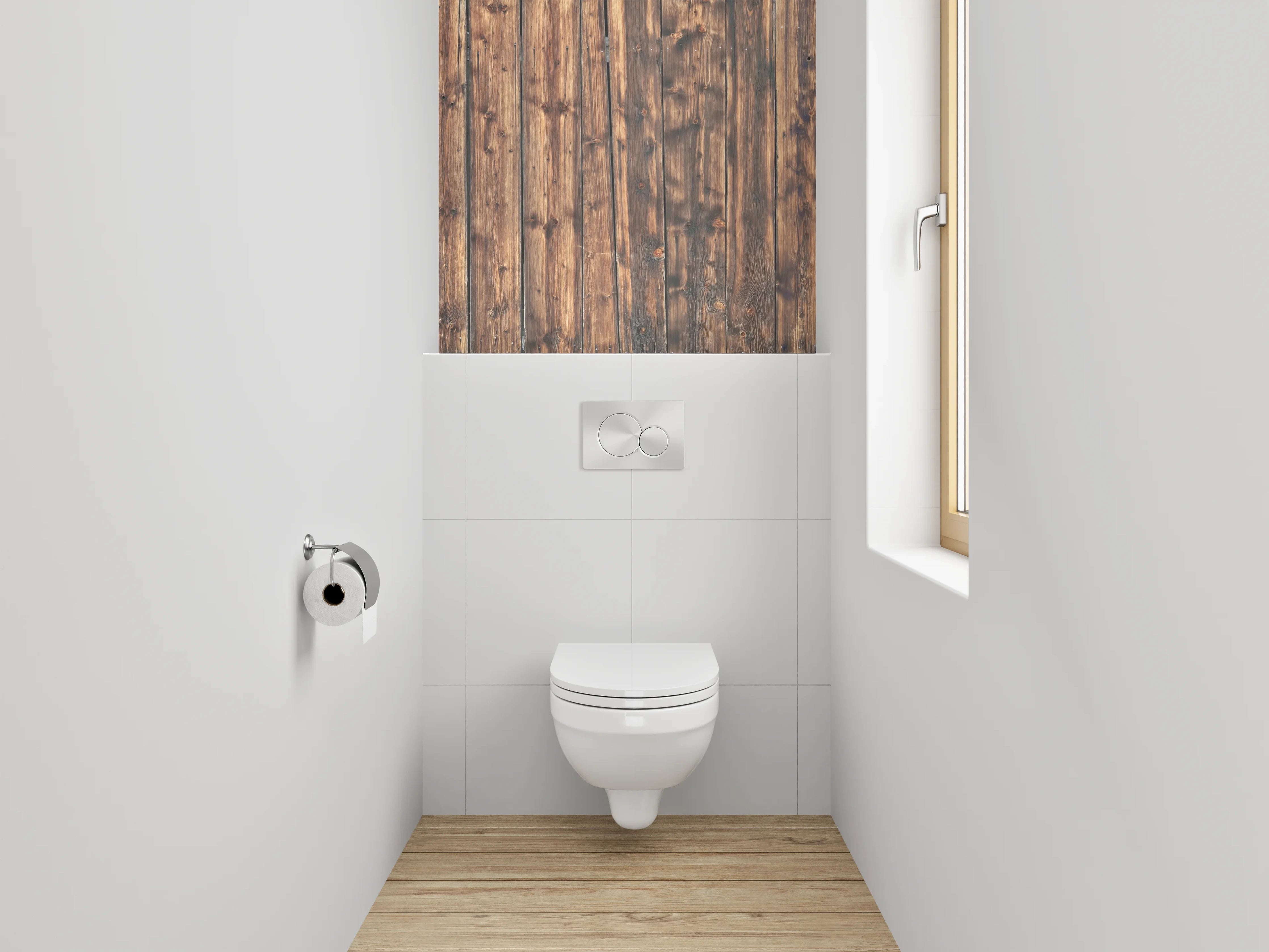 WC-Rückwand - Holzoptik-Design braun rustikal