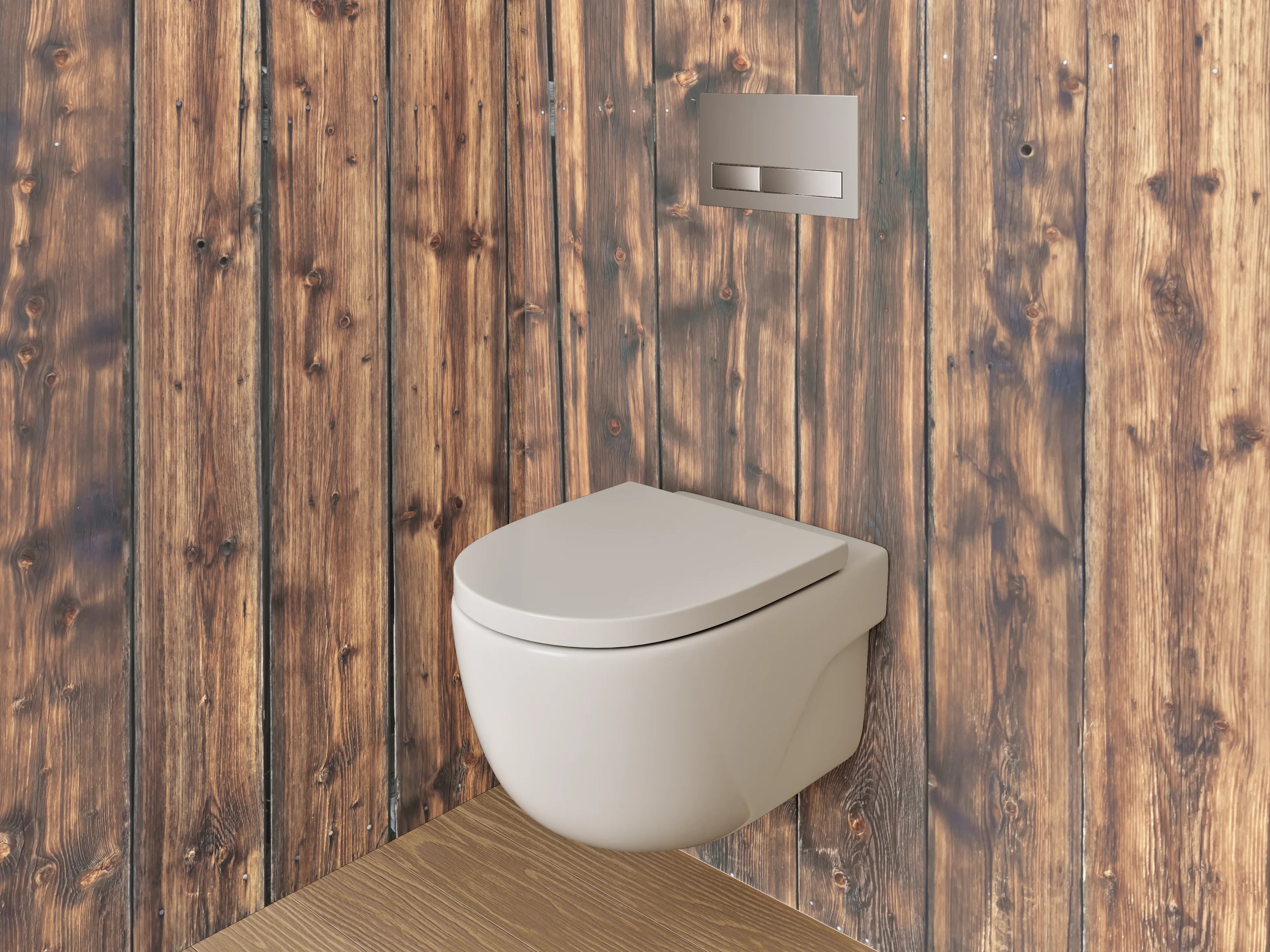 WC-Rückwand - Holzoptik-Design braun rustikal