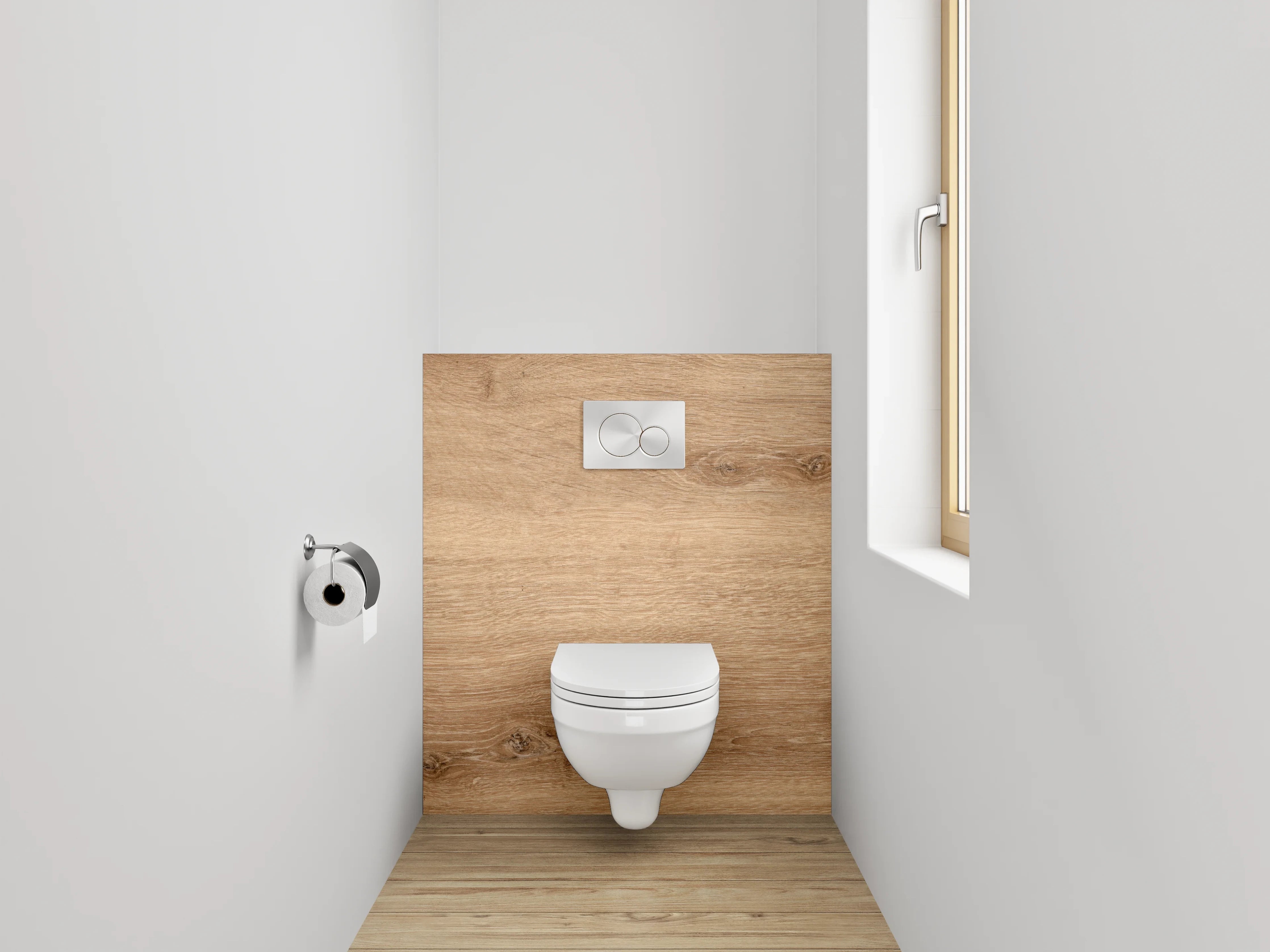 WC-Rückwand - Holzoptik Eiche natürlich