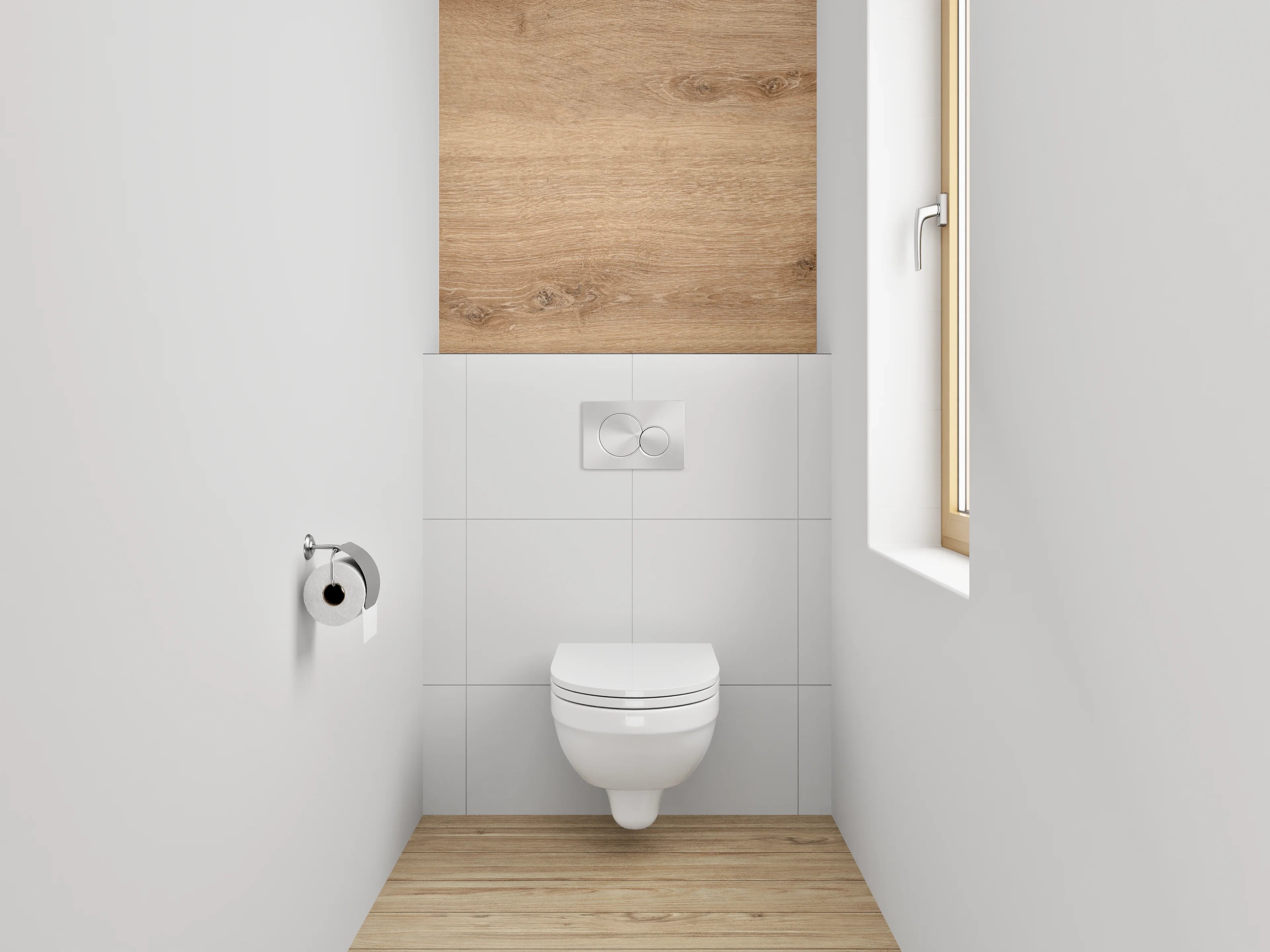 WC-Rückwand - Holzoptik Eiche natürlich