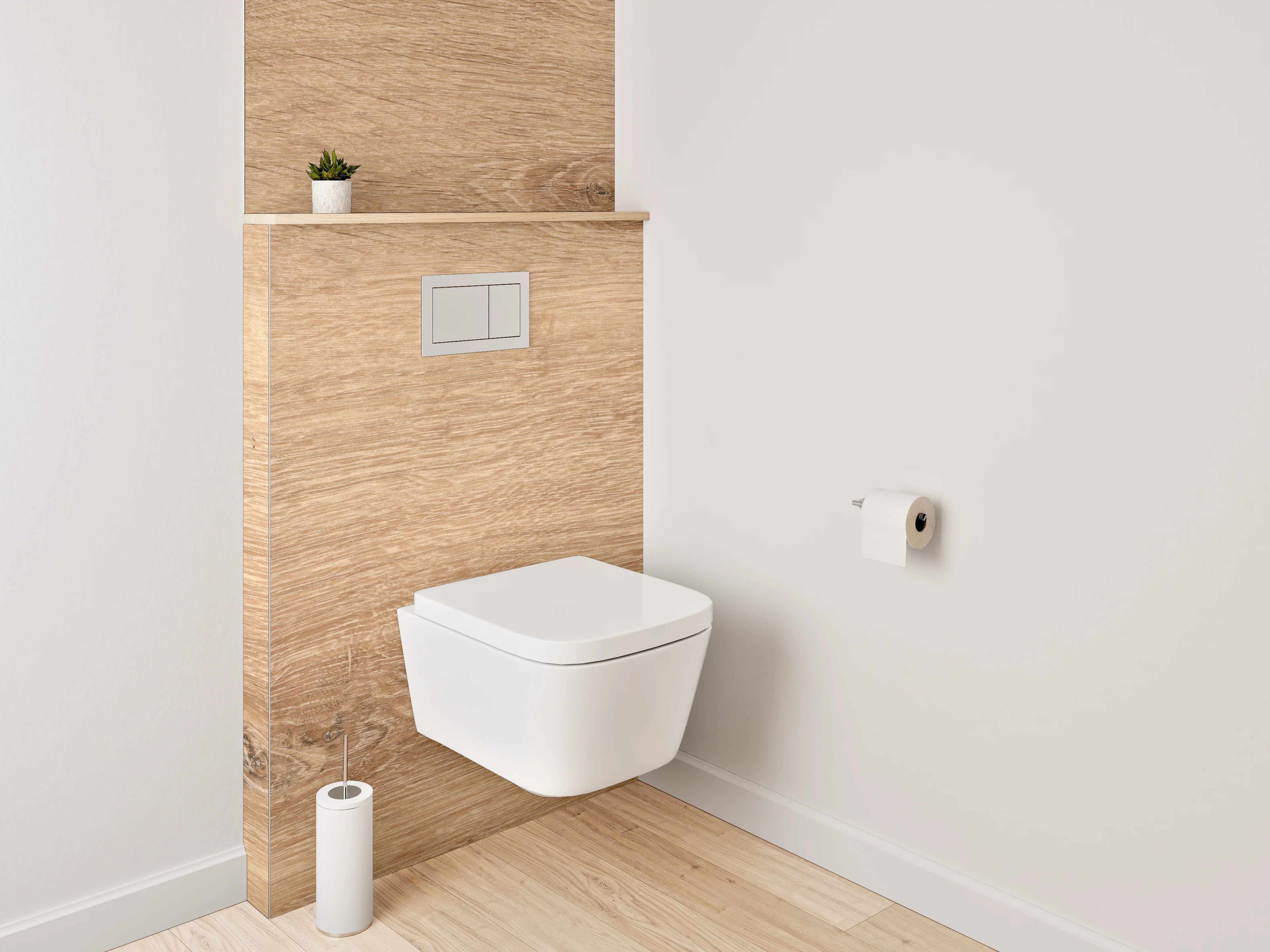 WC-Rückwand - Holzoptik Eiche natürlich