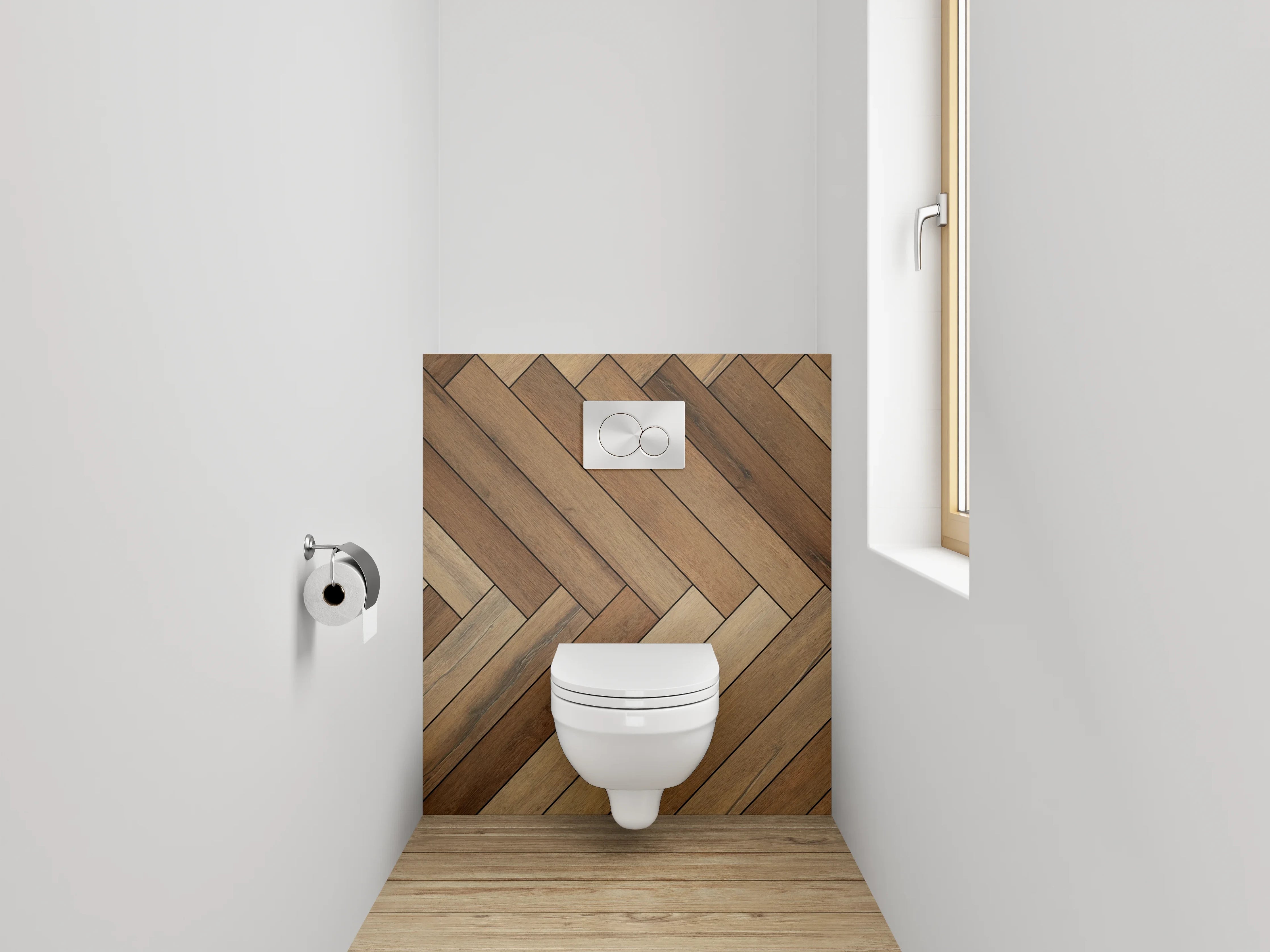 WC-Rückwand - Holzoptik Fischgrät Muster