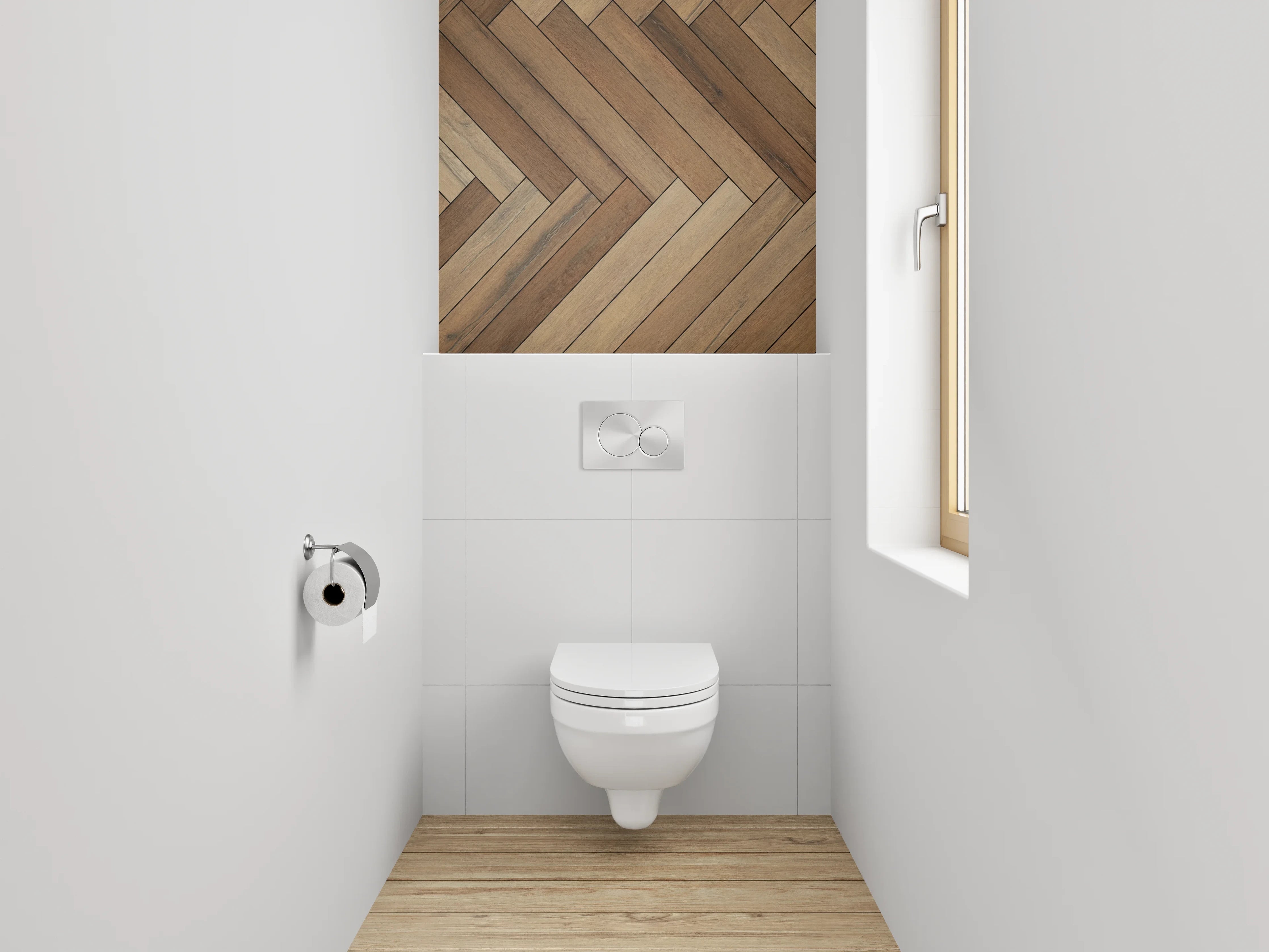 WC-Rückwand - Holzoptik Fischgrät Muster