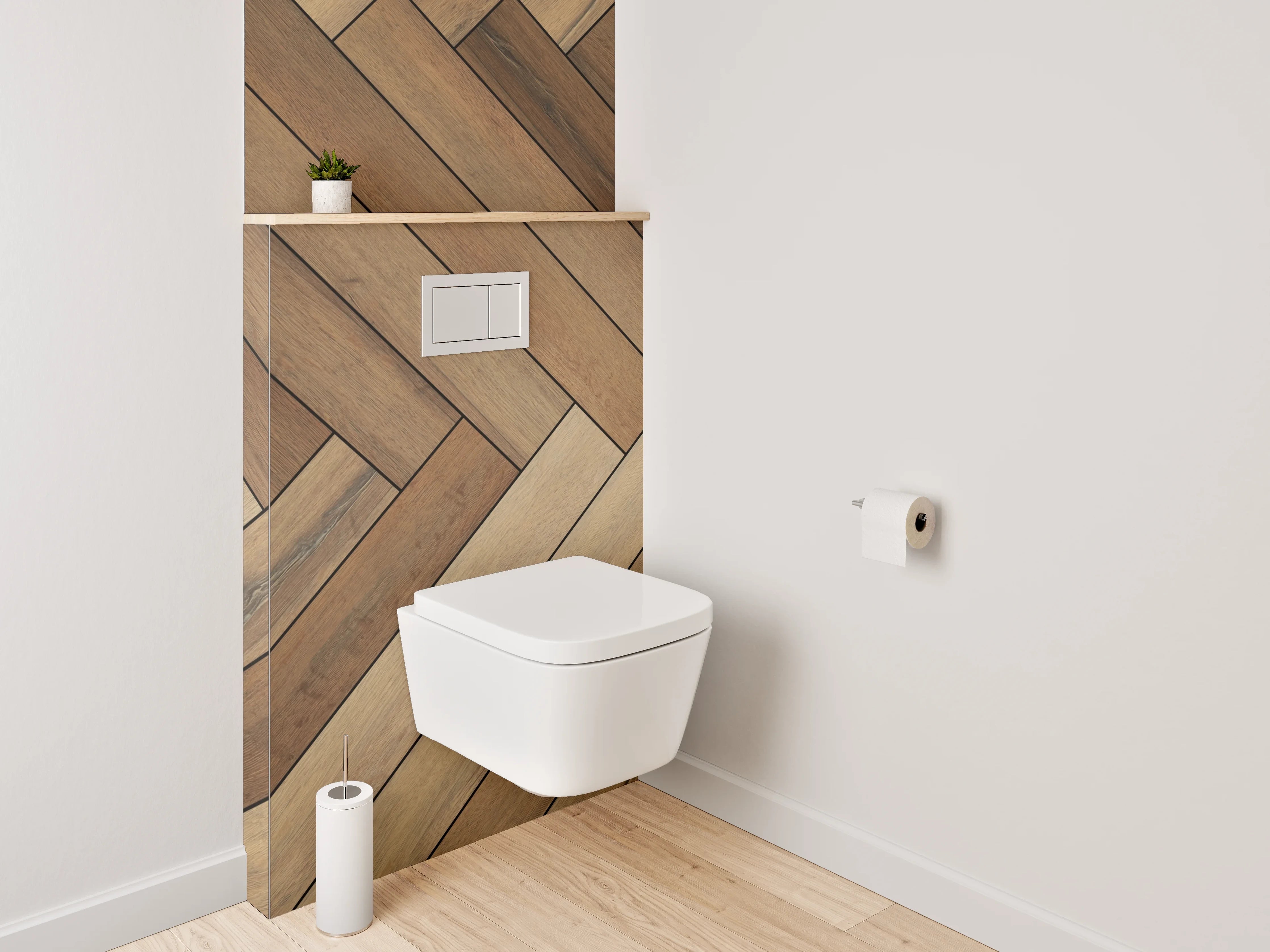 WC-Rückwand - Holzoptik Fischgrät Muster
