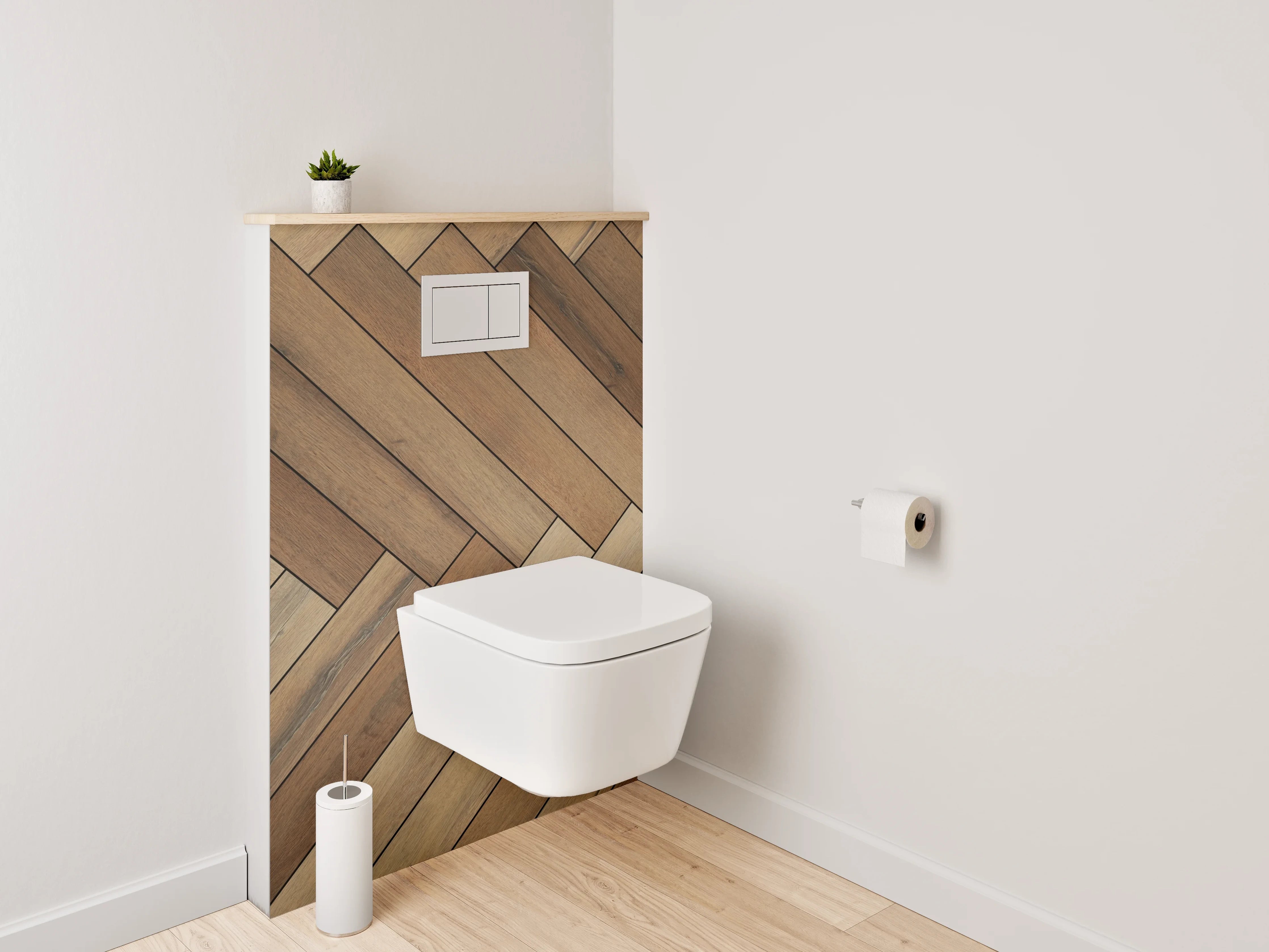 WC-Rückwand - Holzoptik Fischgrät Muster