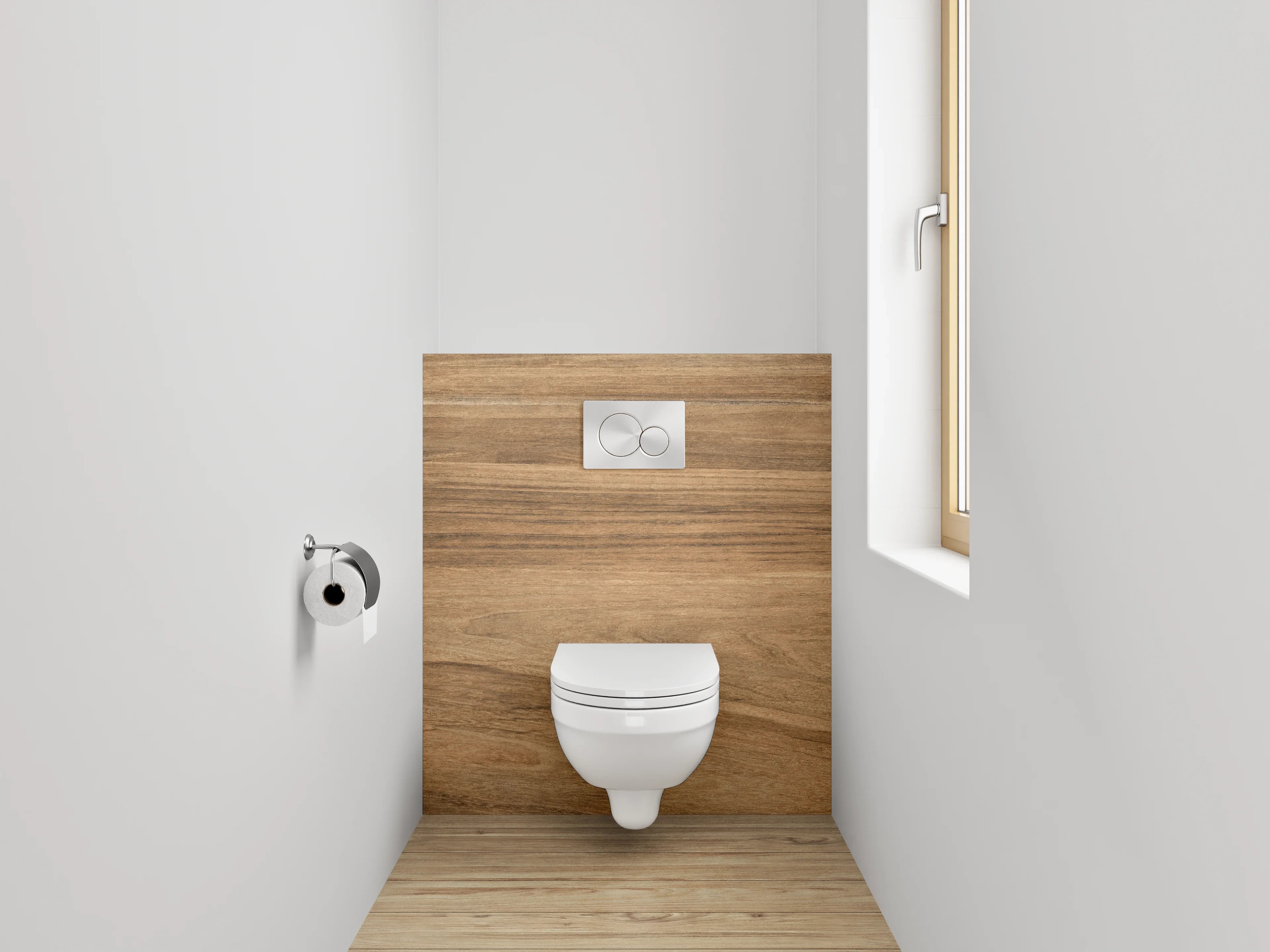WC-Rückwand - Holzoptik Fliese Braun Natur