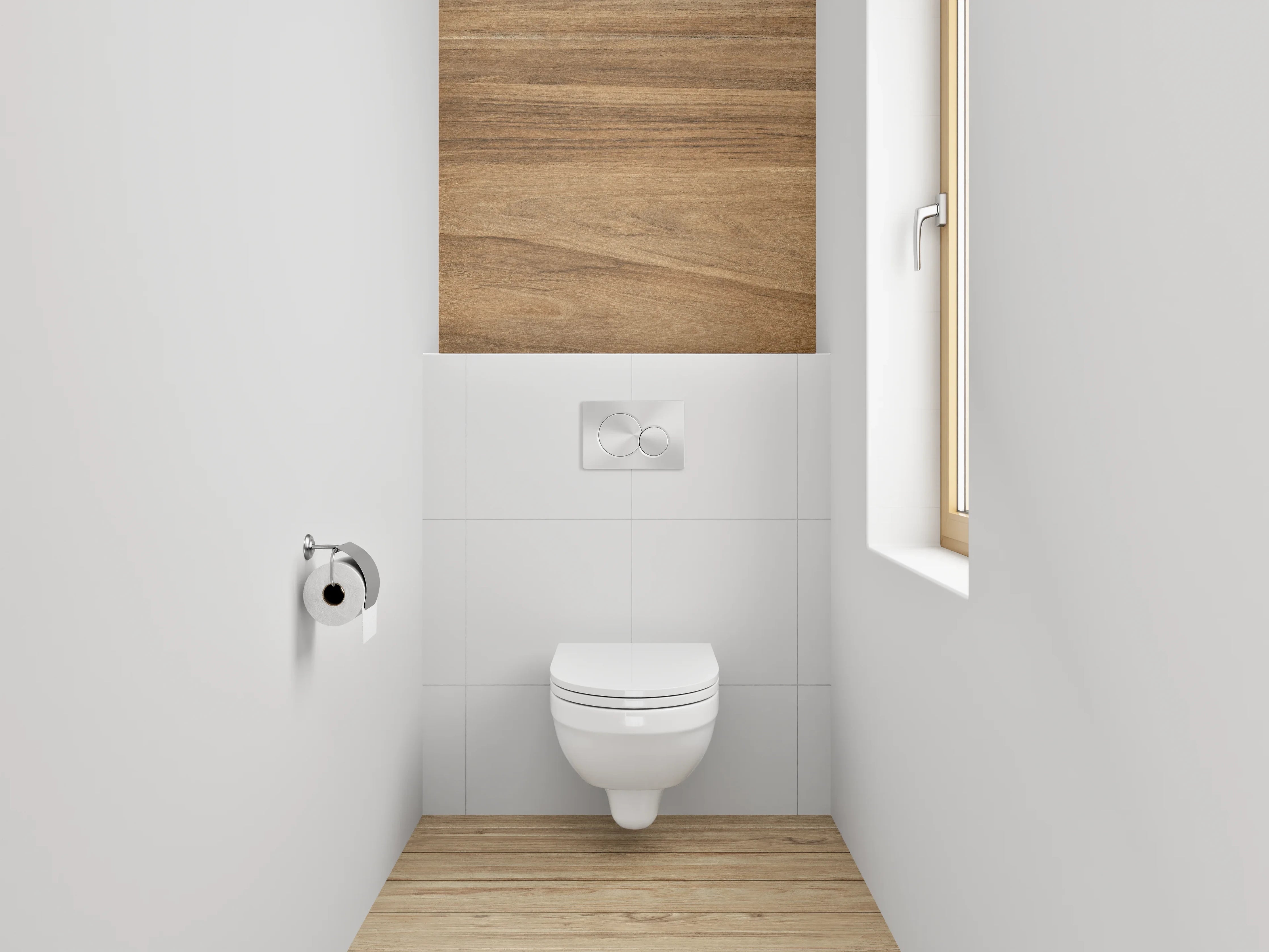 WC-Rückwand - Holzoptik Fliese Braun Natur