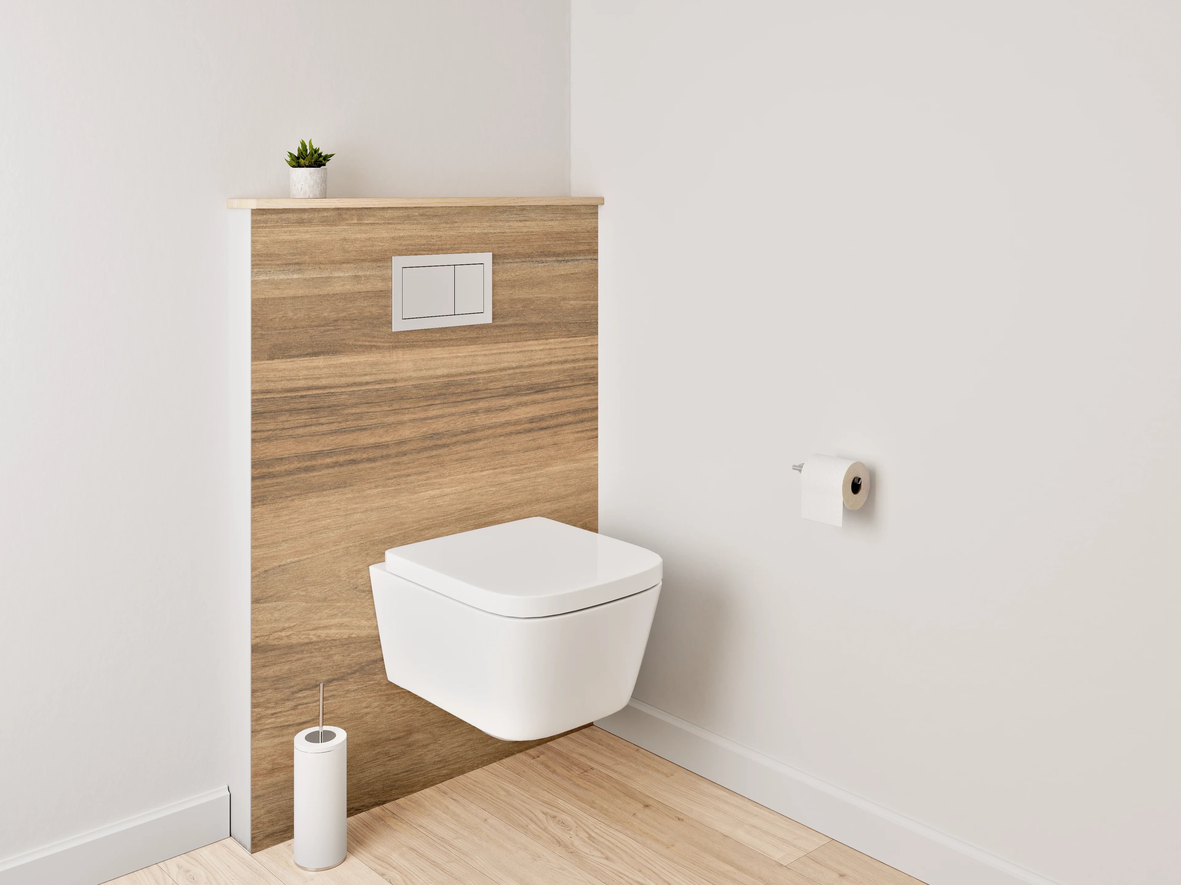WC-Rückwand - Holzoptik Fliese Braun Natur