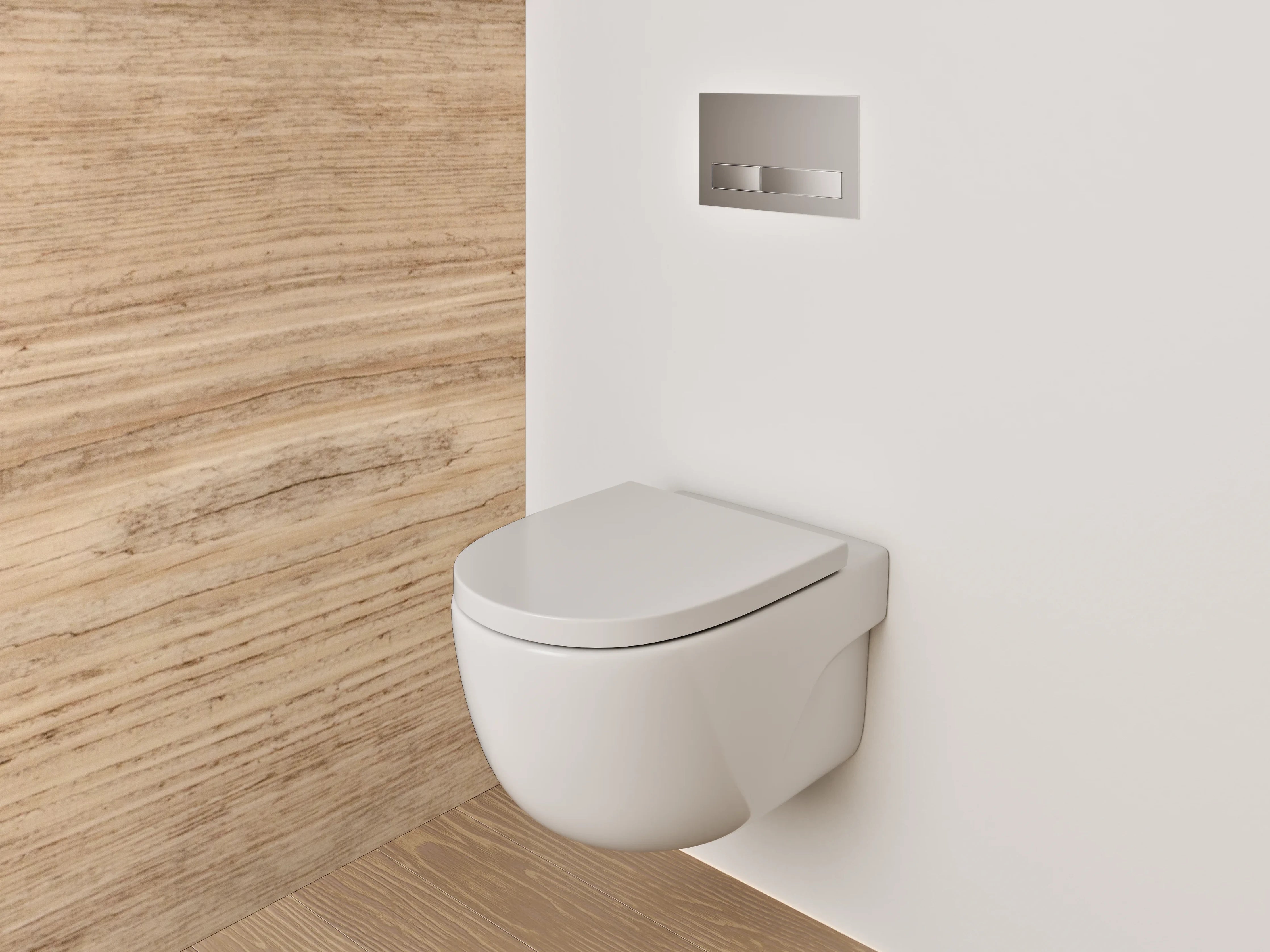 WC-Rückwand - Holzoptik Natur Braun