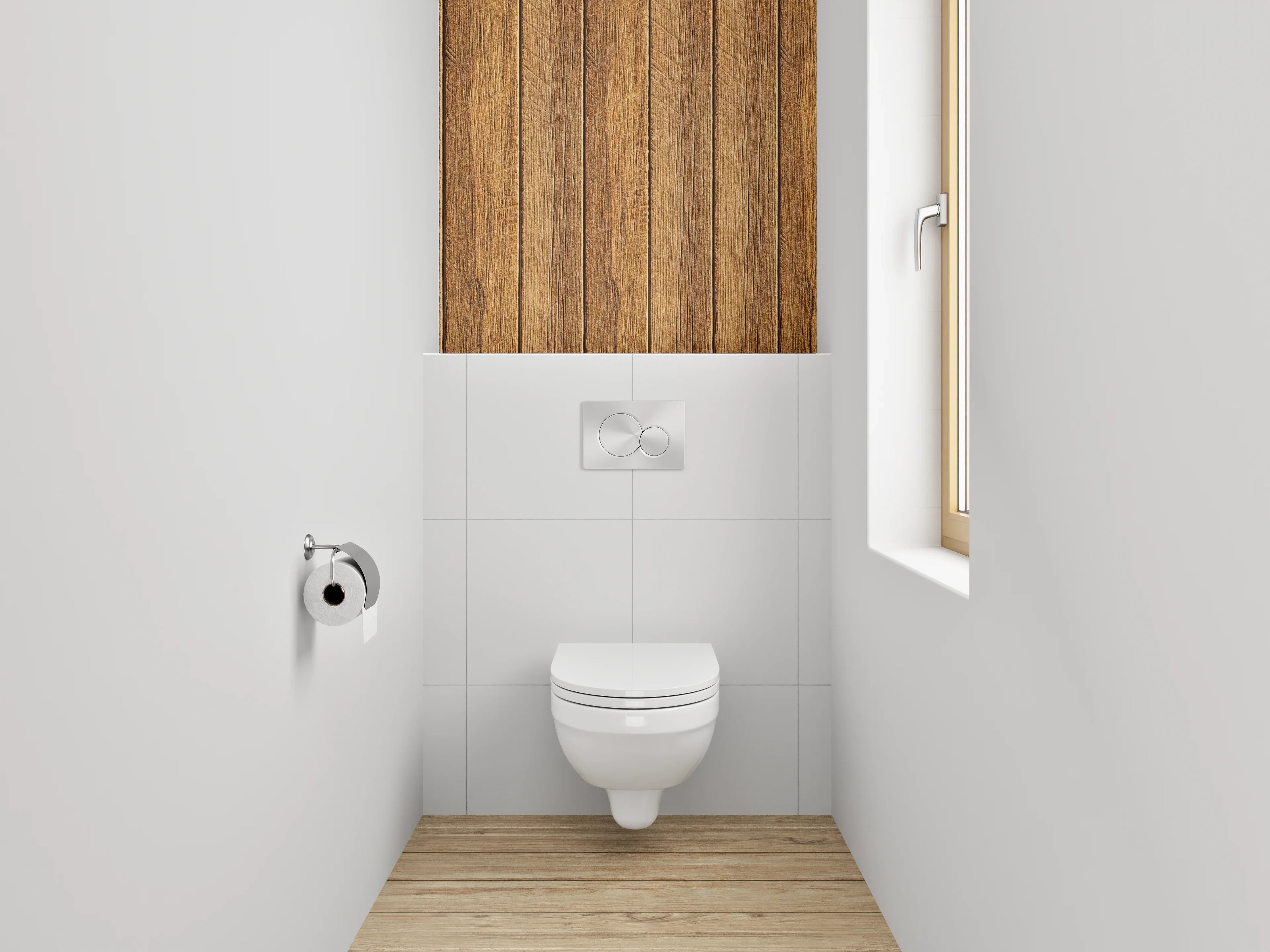 WC-Rückwand - Holzoptik Paneele Braun
