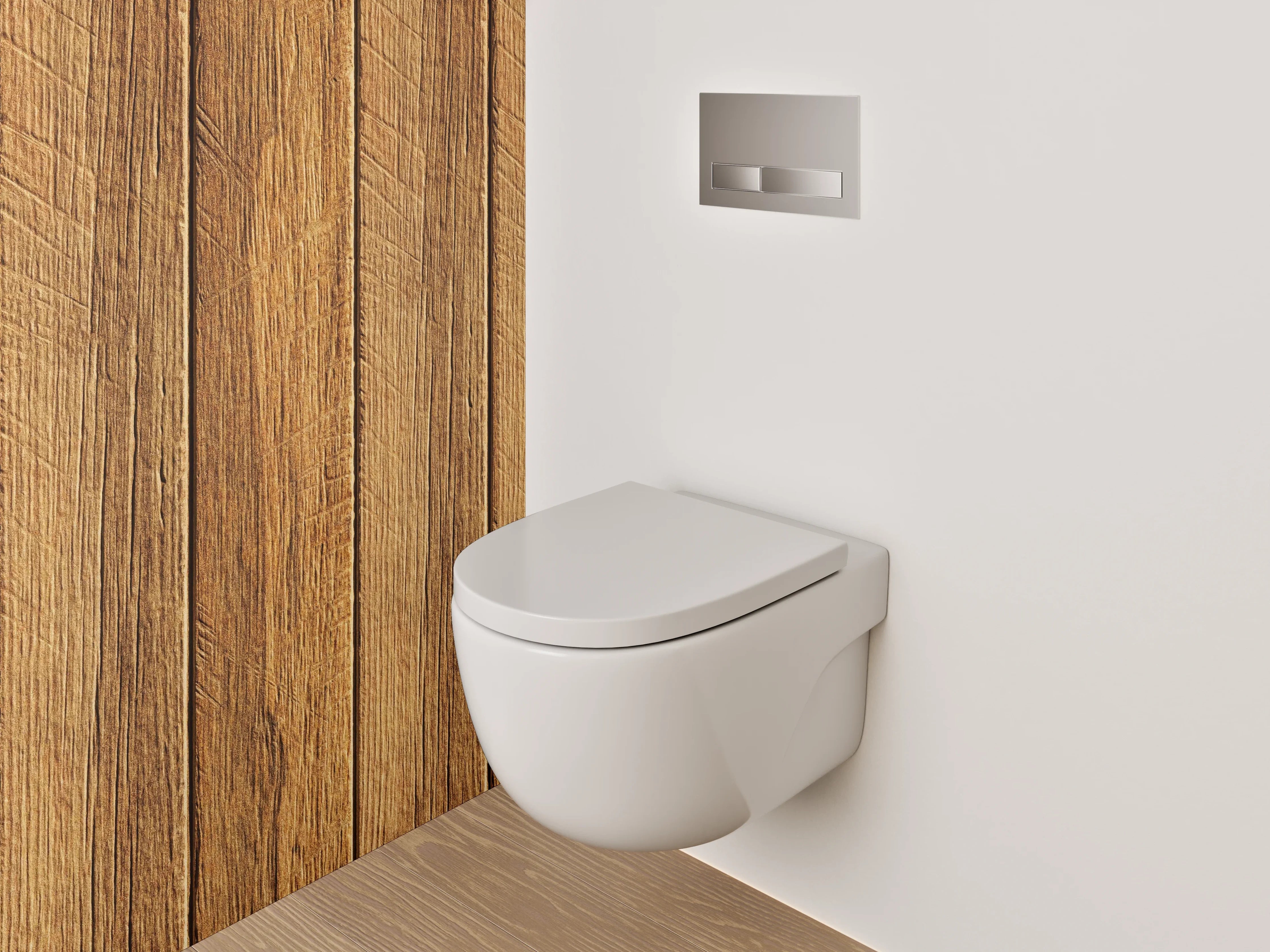 WC-Rückwand - Holzoptik Paneele Braun