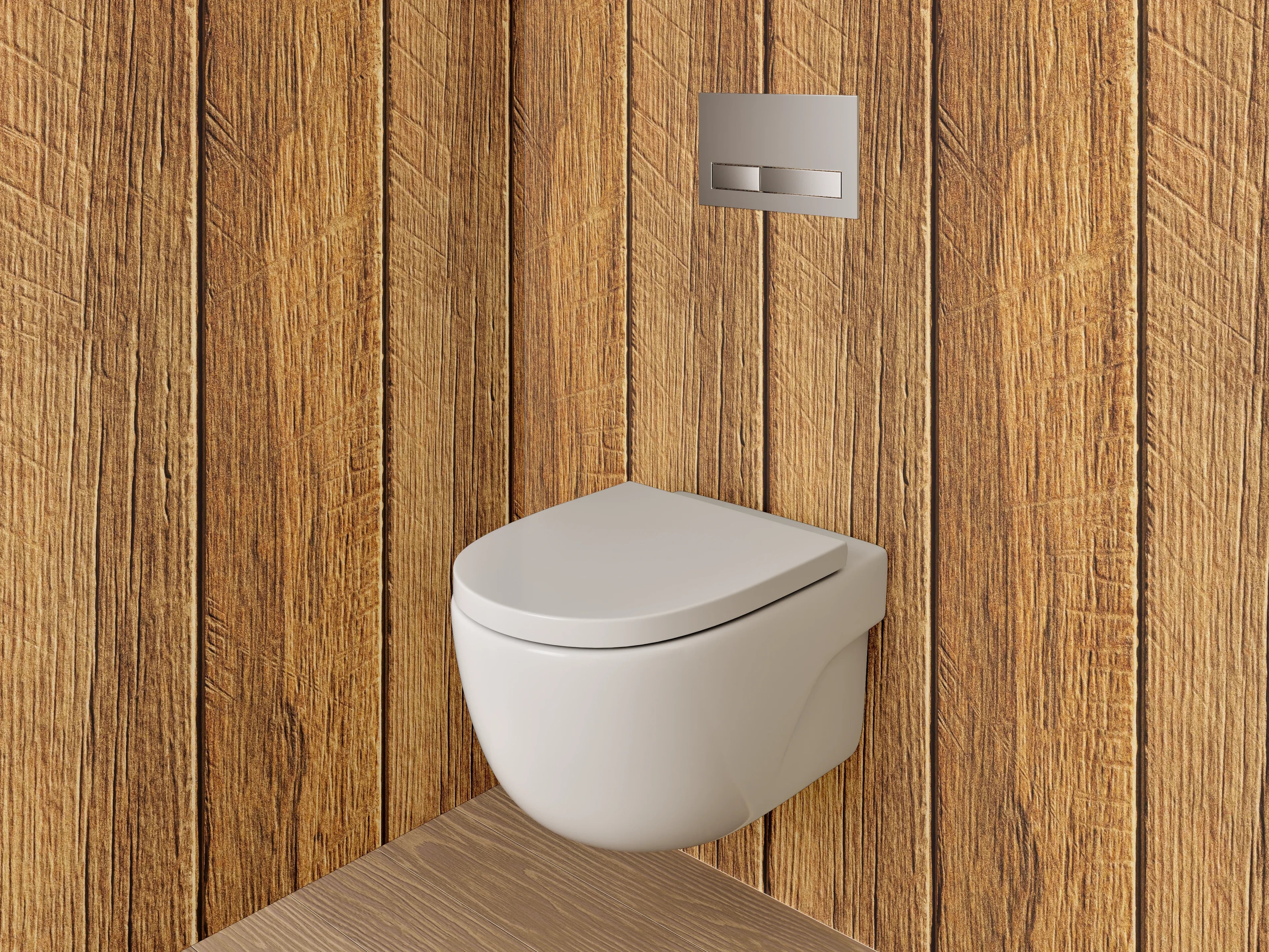 WC-Rückwand - Holzoptik Paneele Braun