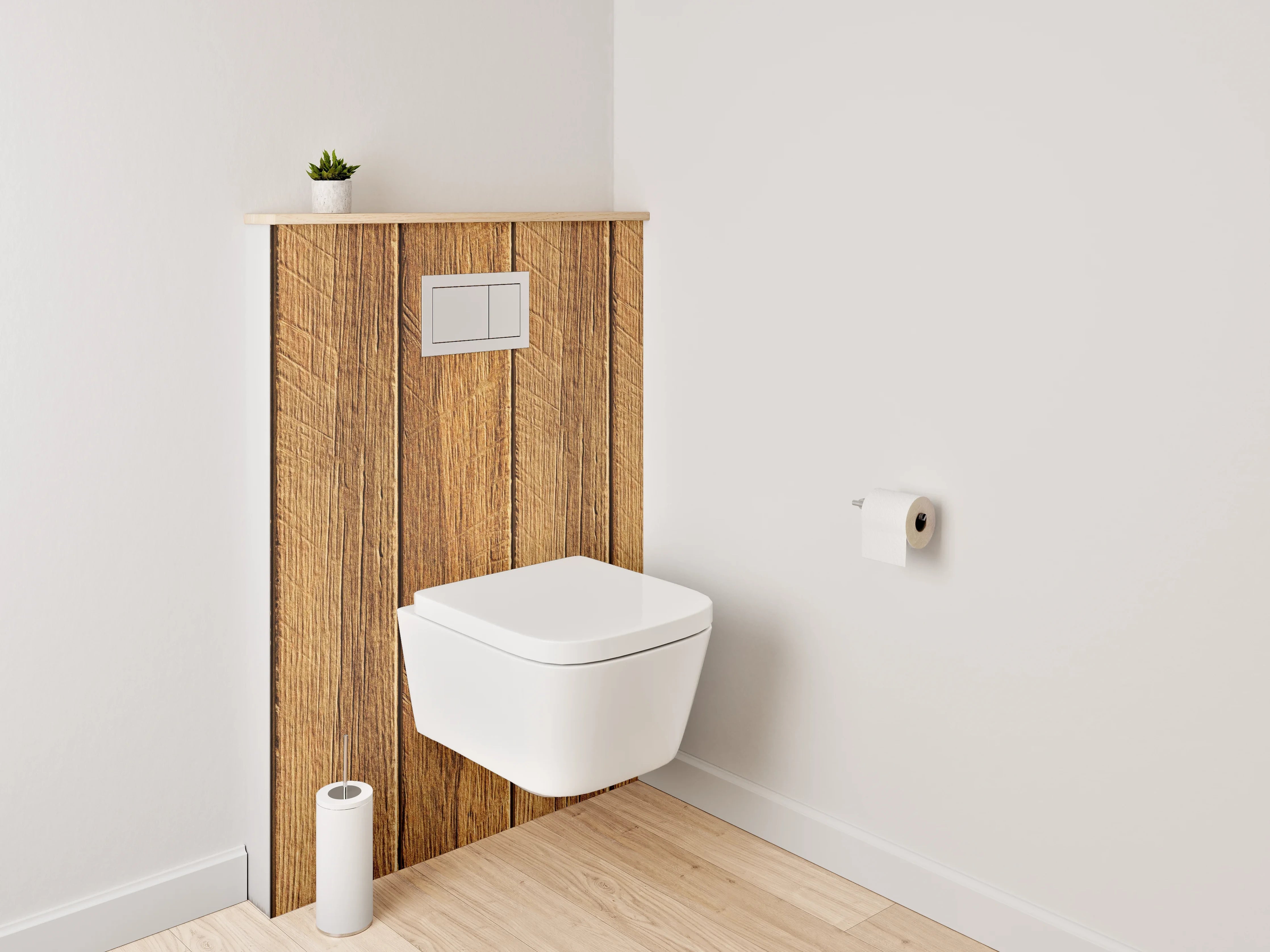 WC-Rückwand - Holzoptik Paneele Braun