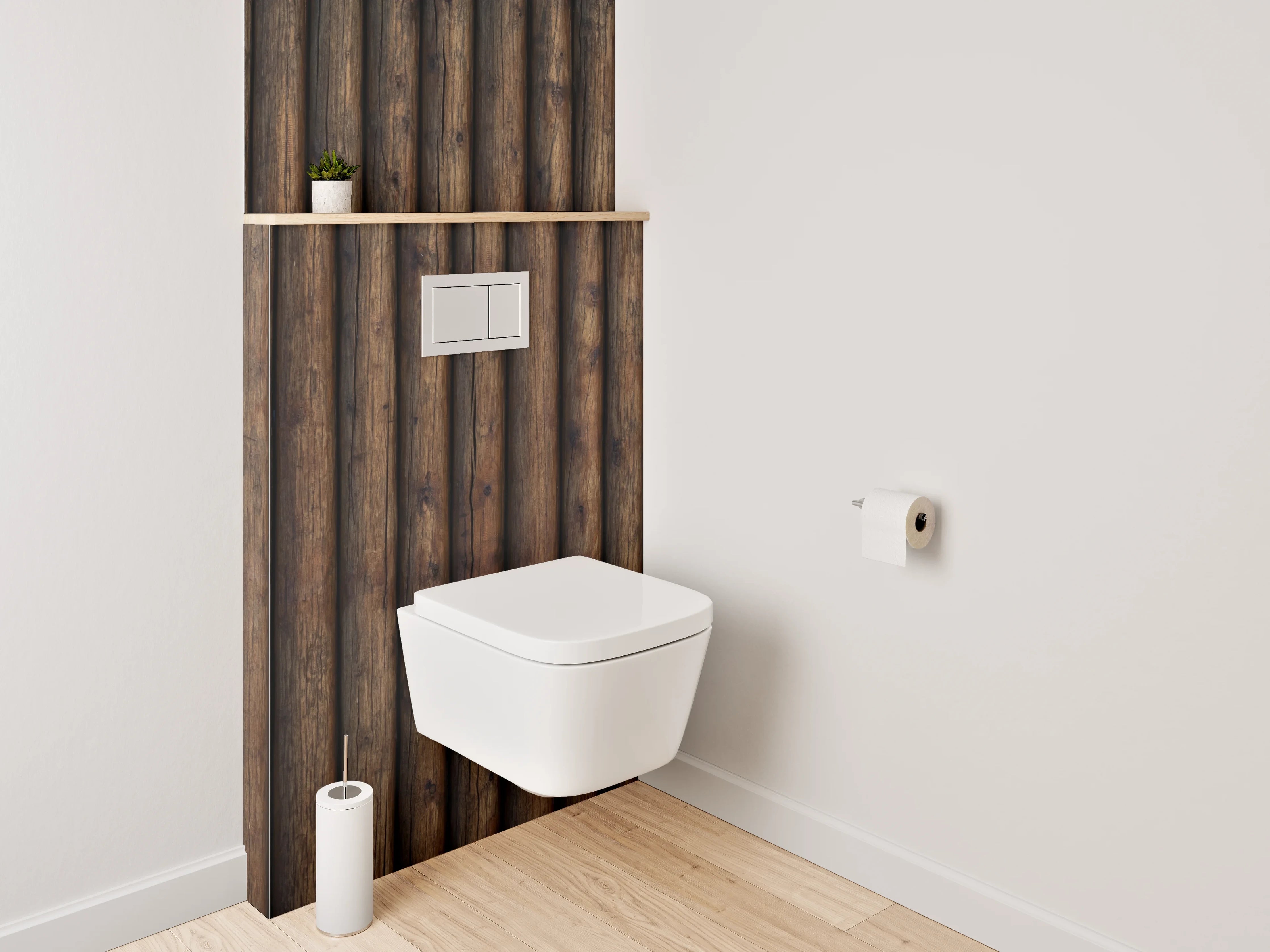WC-Rückwand - Holzoptik Wandverkleidung Braun
