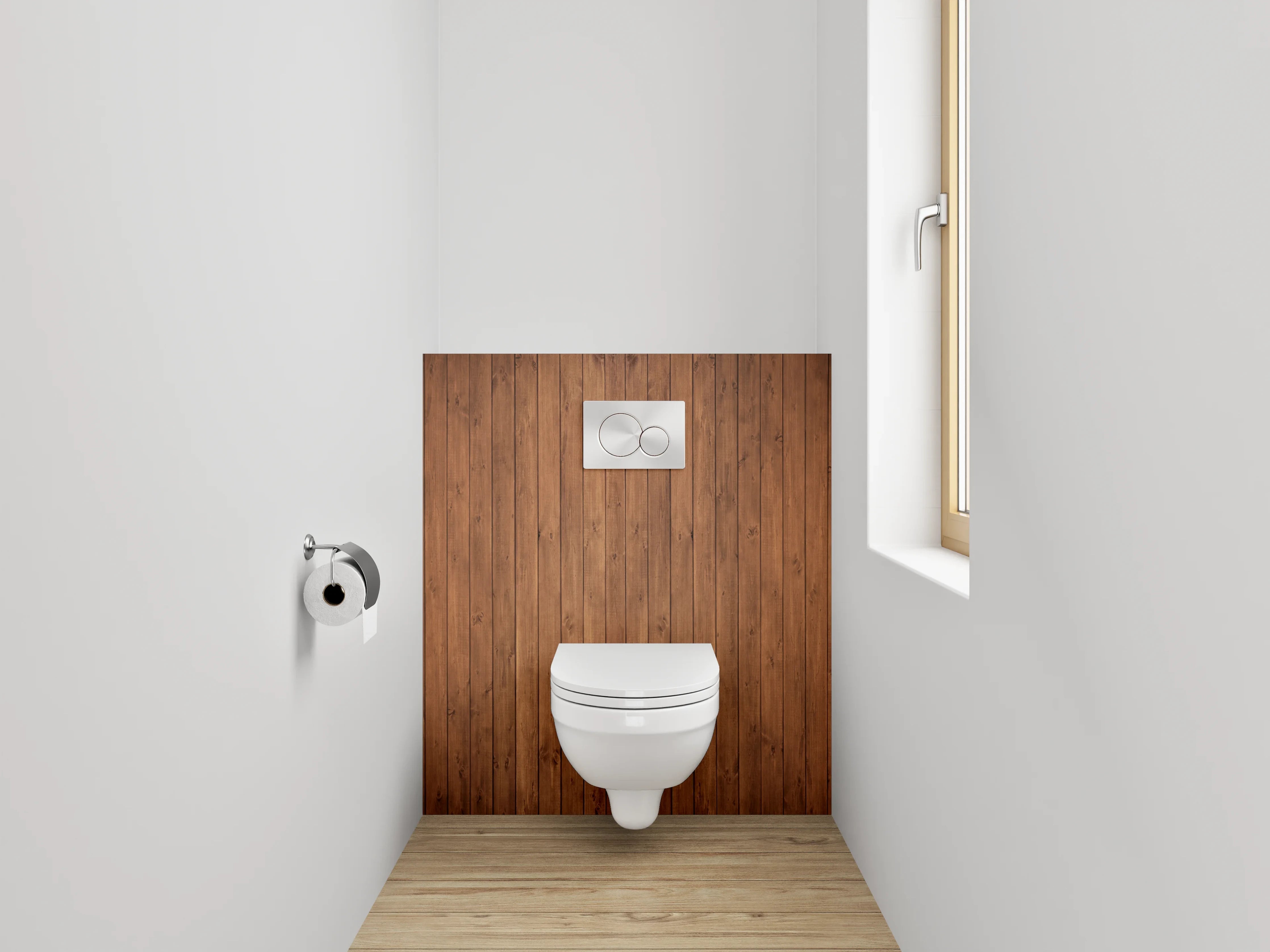 WC-Rückwand - Holzoptik braun Wandverkleidung