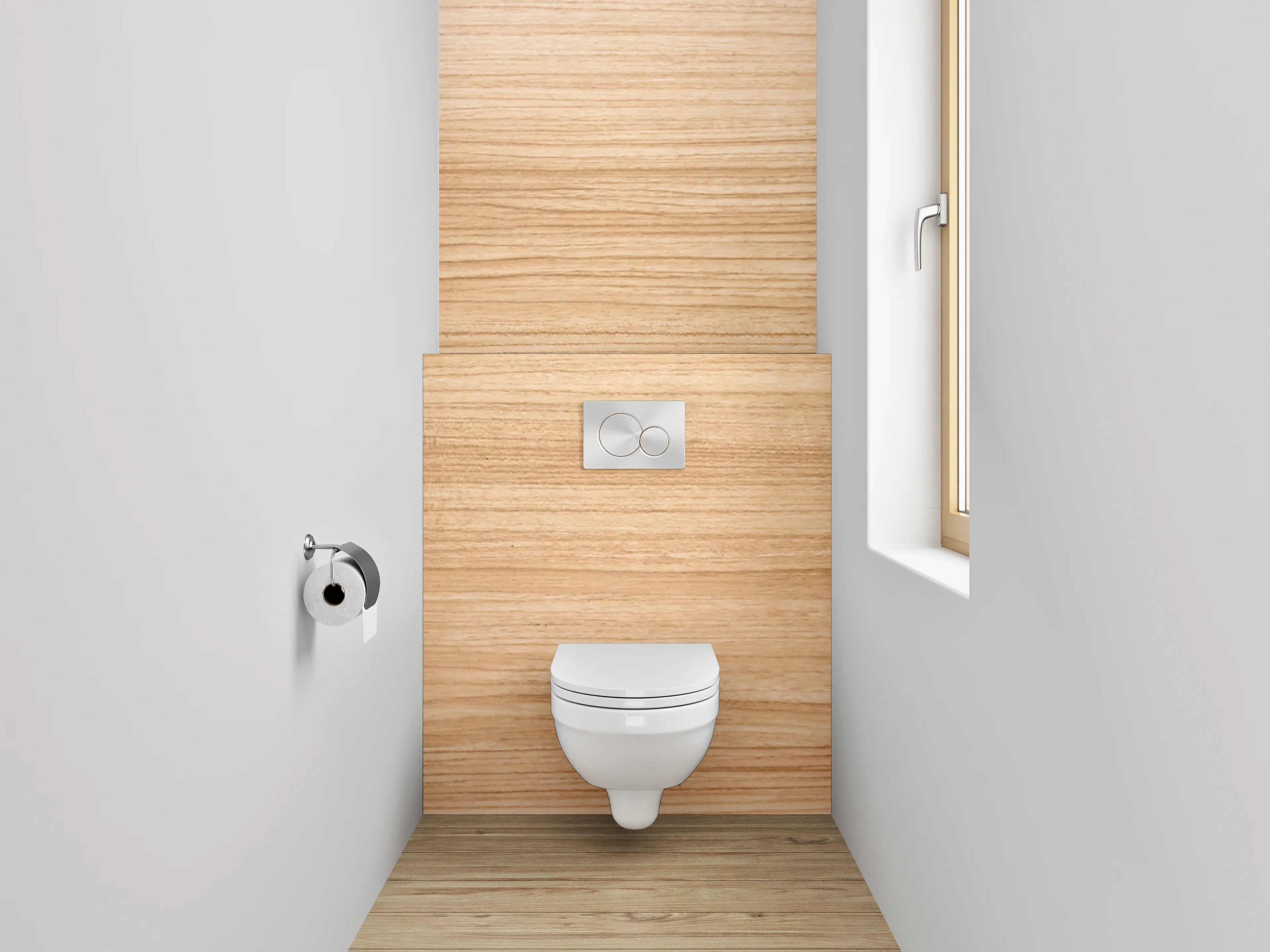 WC-Rückwand - Holzoptik hell Braun Streifen