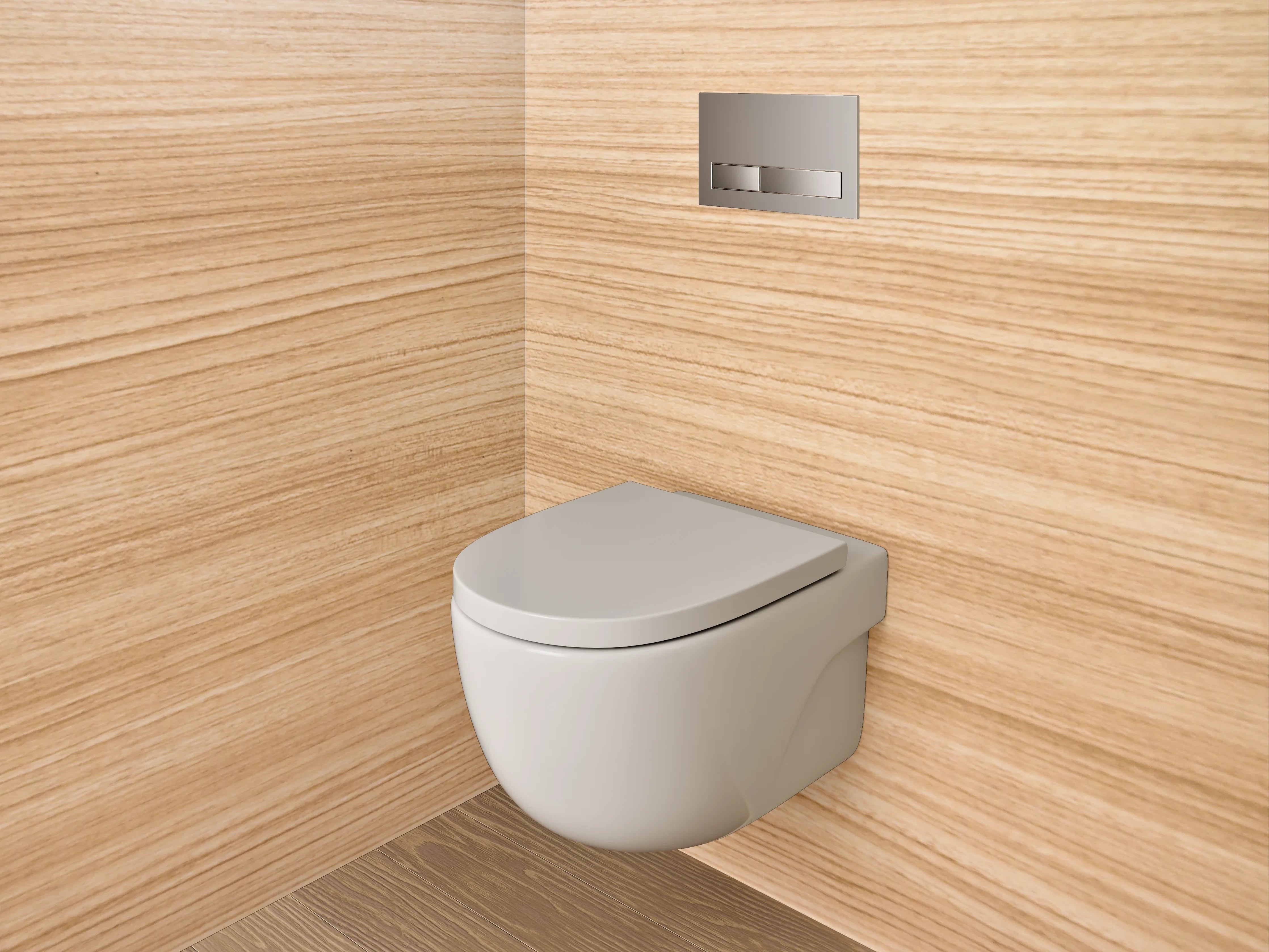 WC-Rückwand - Holzoptik hell Braun Streifen
