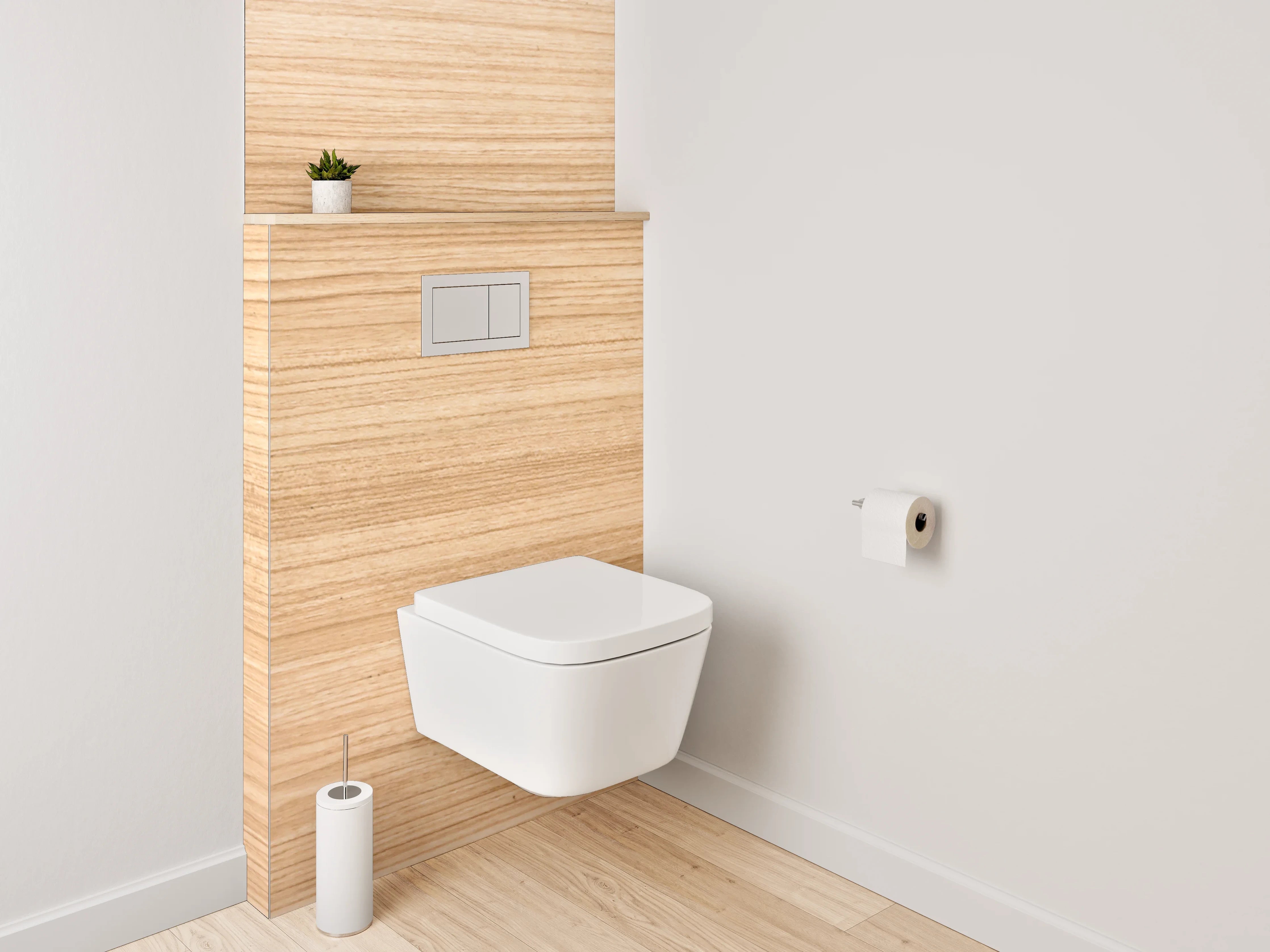 WC-Rückwand - Holzoptik hell Braun Streifen