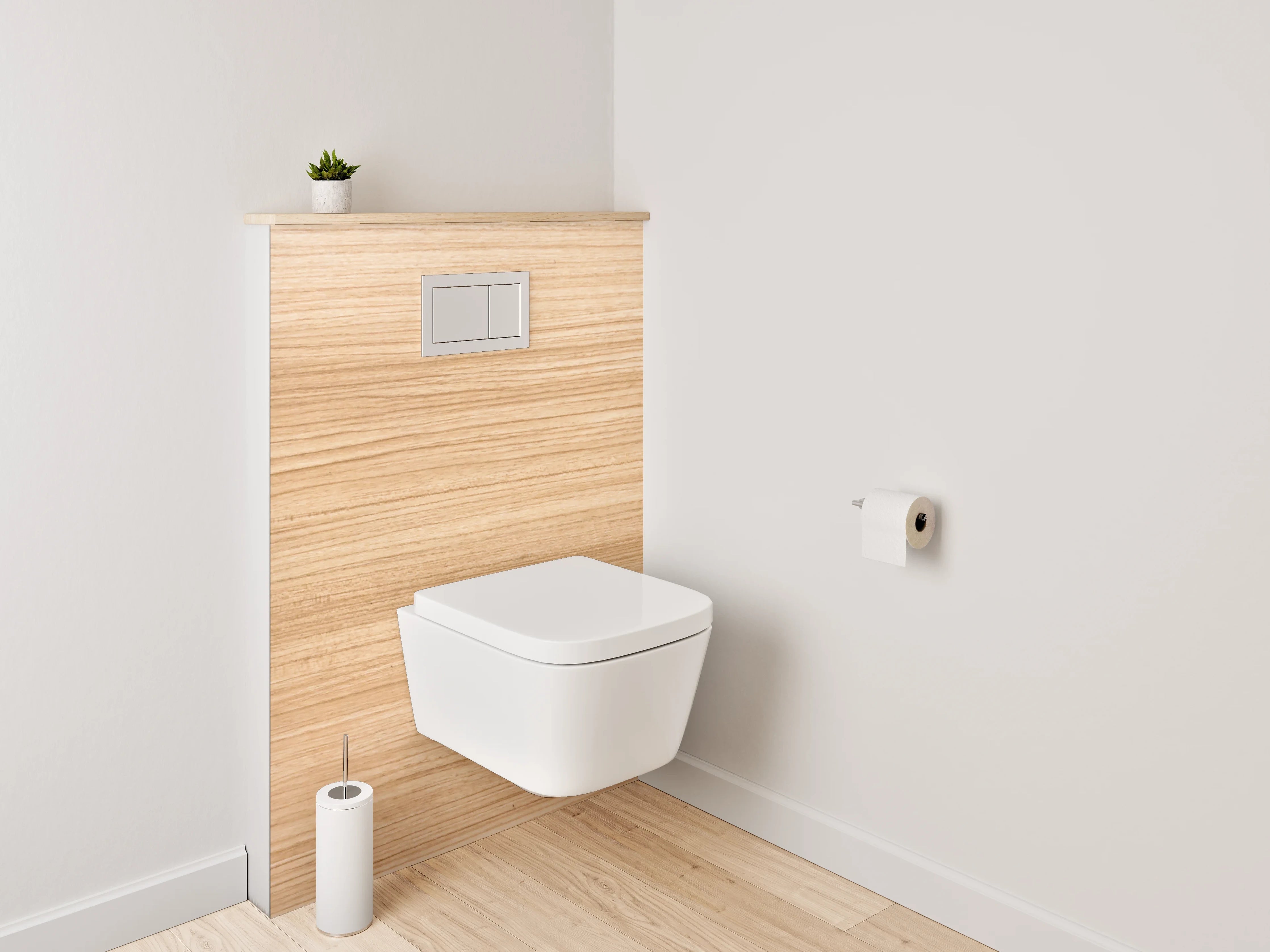 WC-Rückwand - Holzoptik hell Braun Streifen