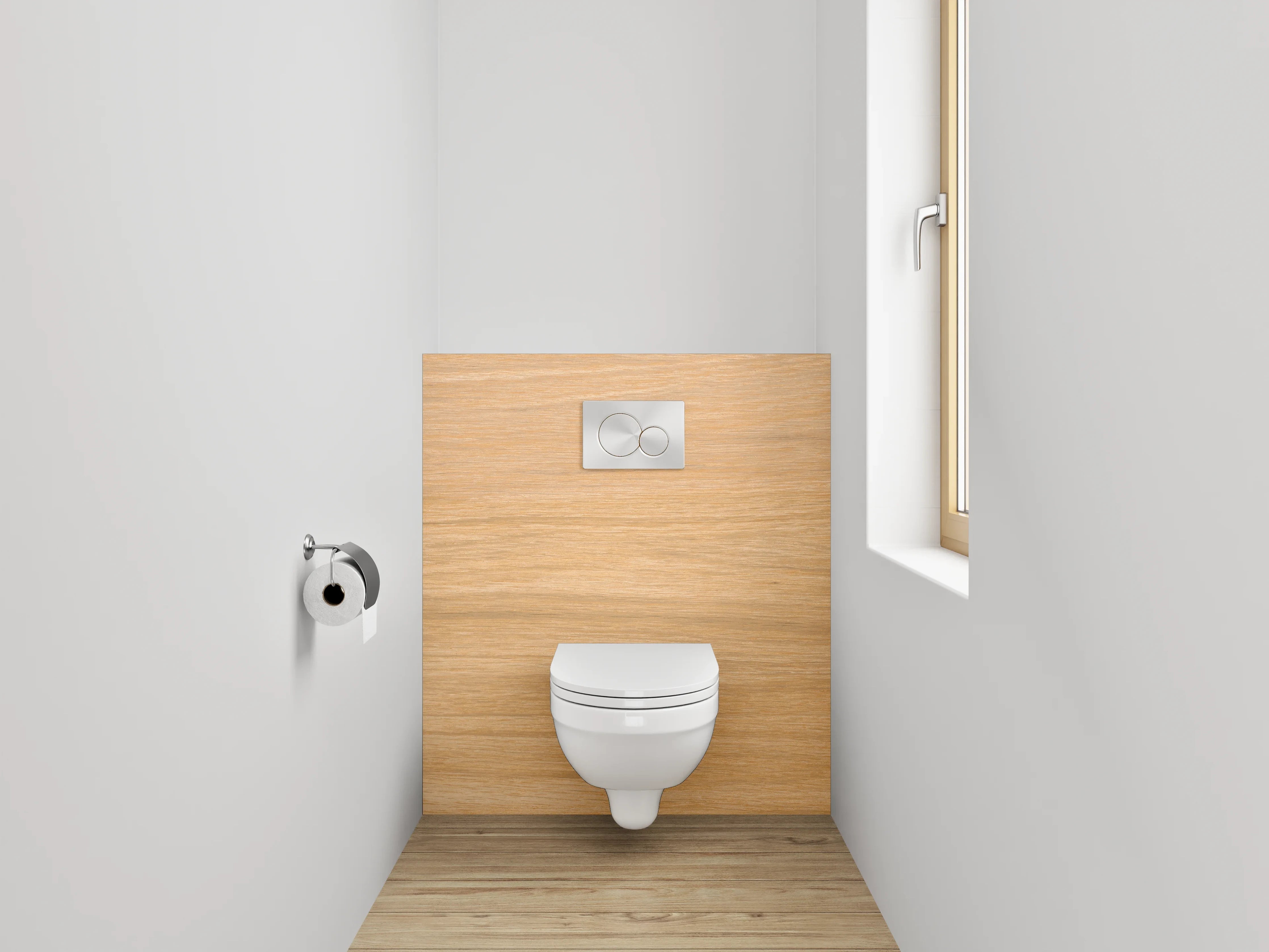 WC-Rückwand - Holzoptik hell – Natürliches Design