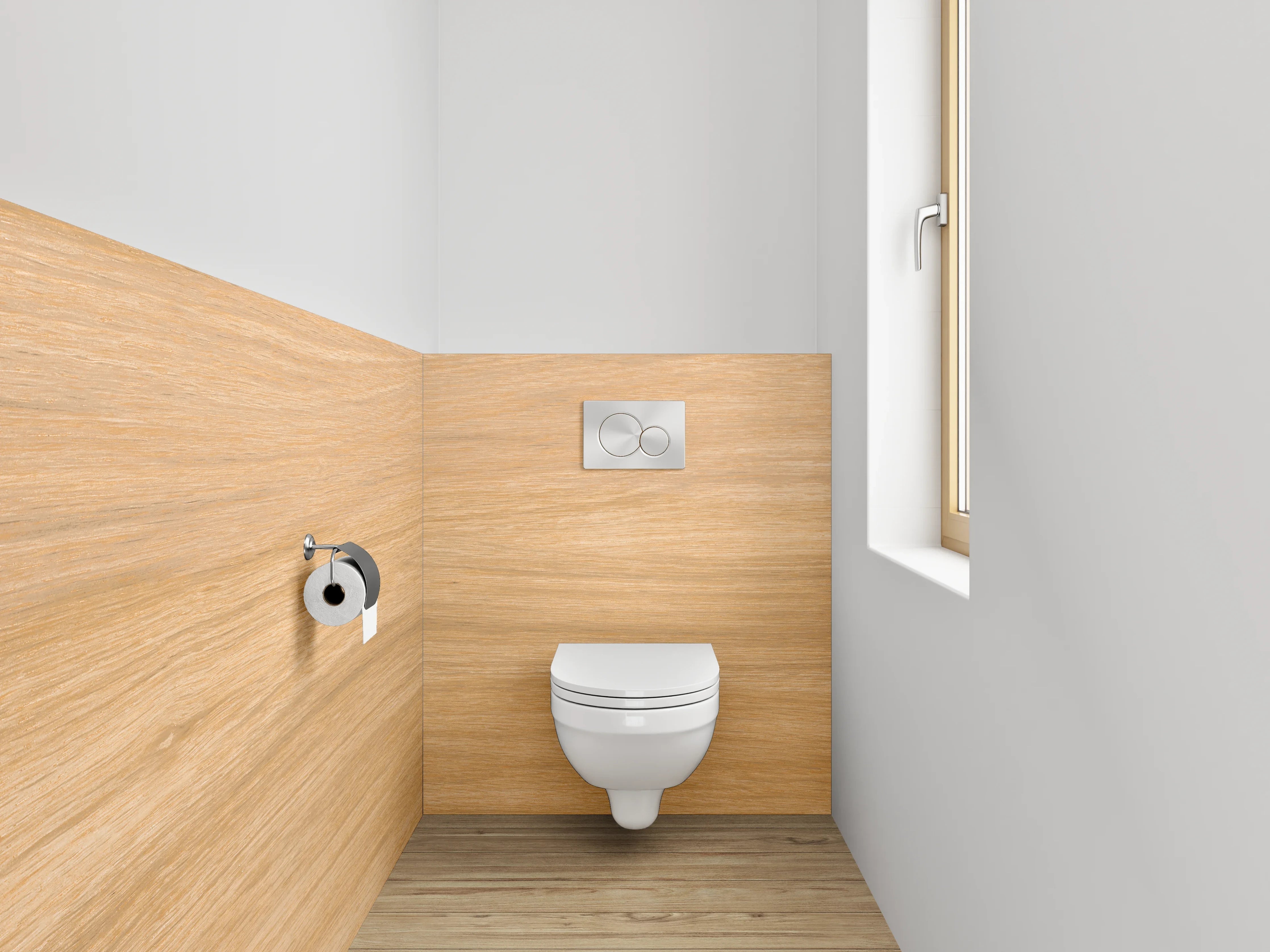WC-Rückwand - Holzoptik hell – Natürliches Design