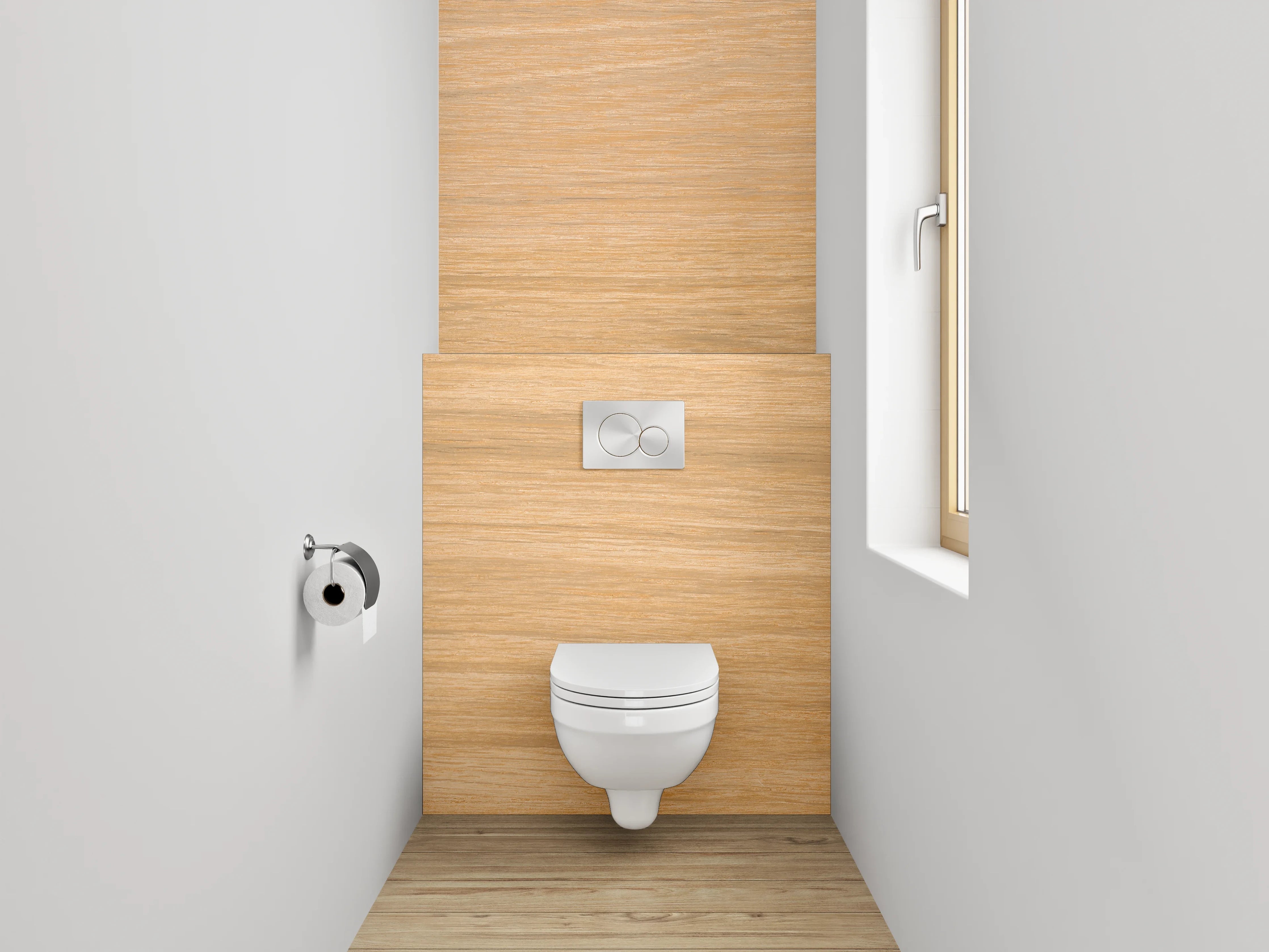 WC-Rückwand - Holzoptik hell – Natürliches Design