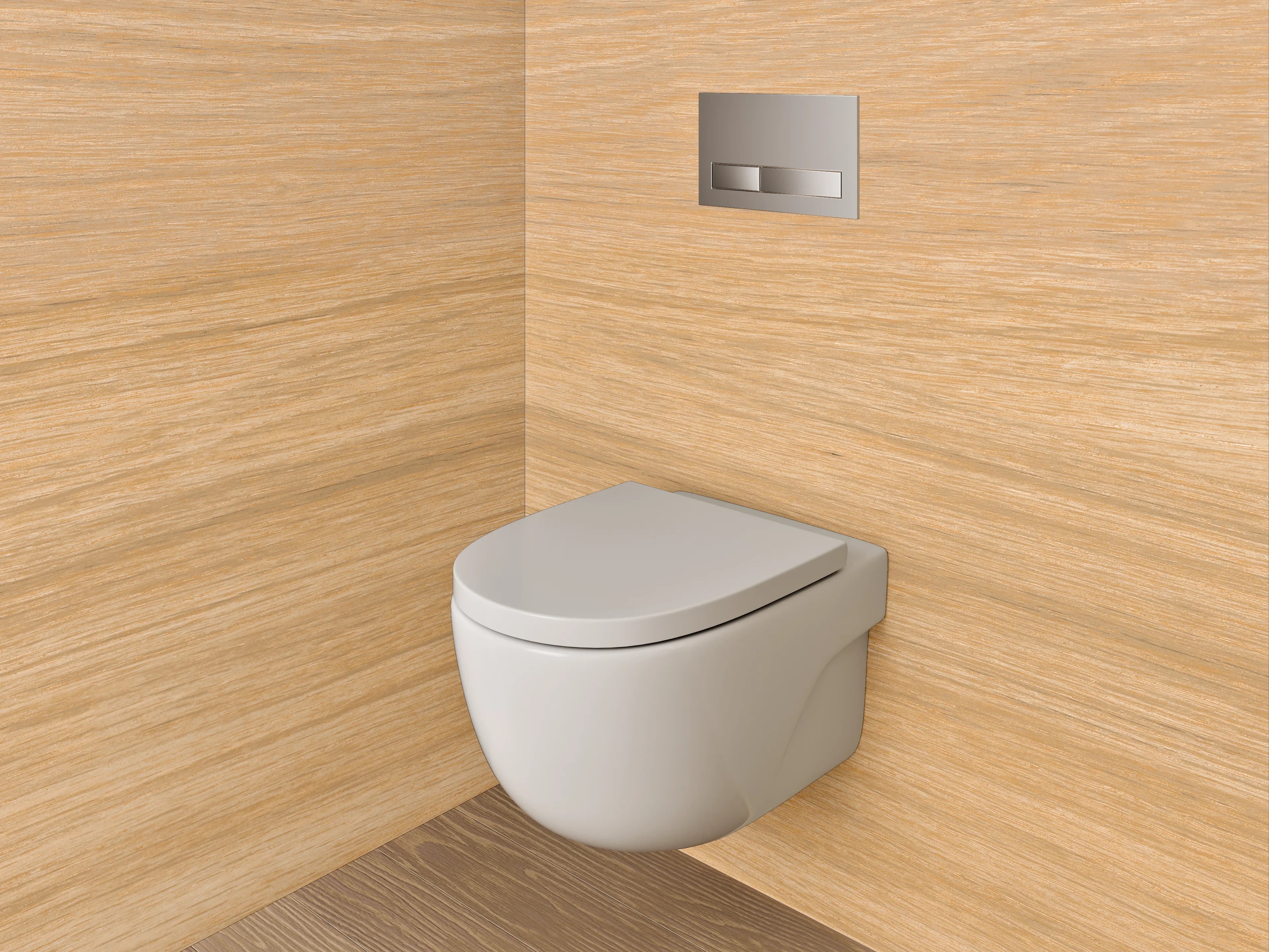 WC-Rückwand - Holzoptik hell – Natürliches Design