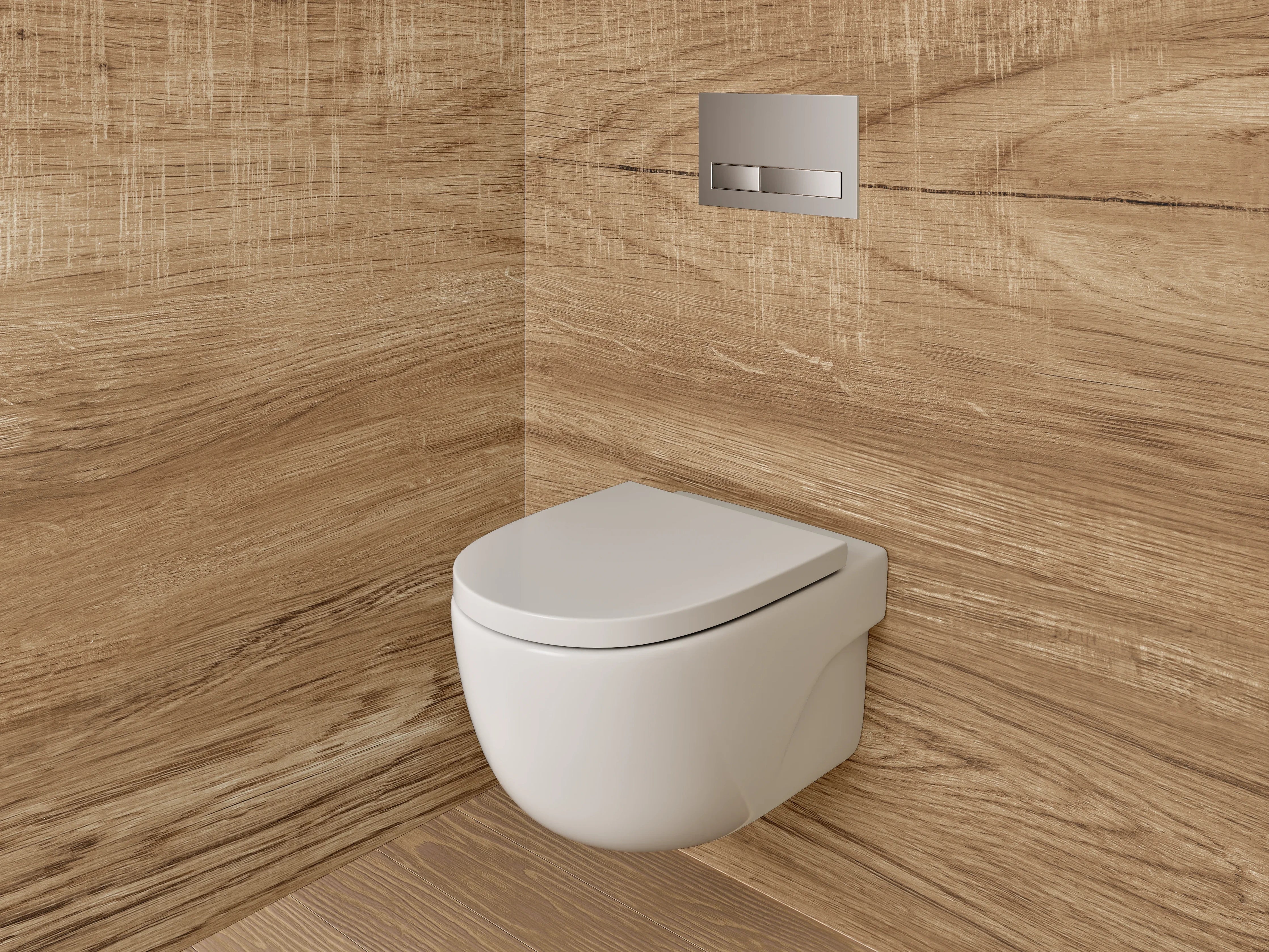 WC-Rückwand - Holzoptik hellbraun Landhausstil