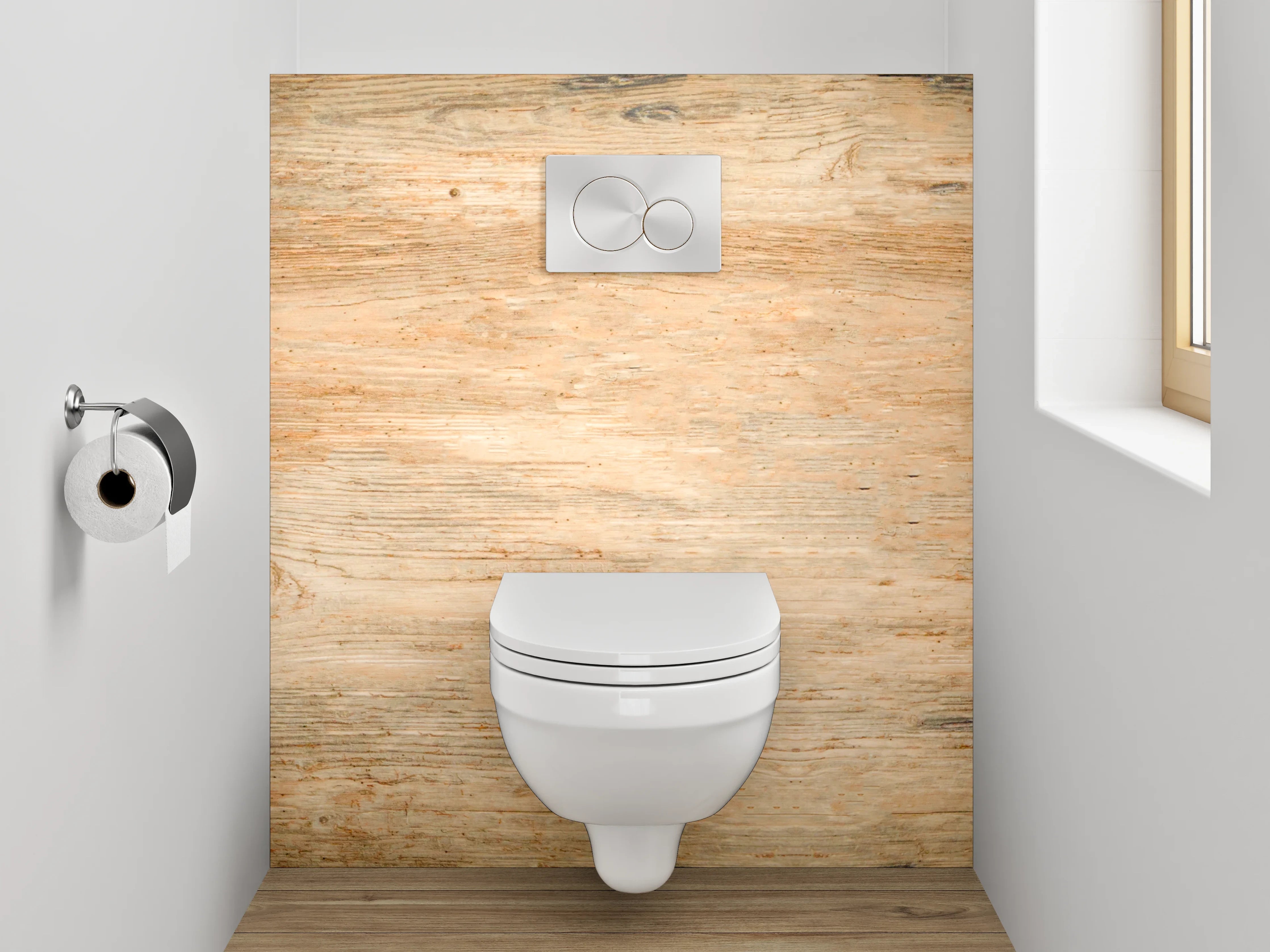 WC-Rückwand - Holzoptik im Naturstil