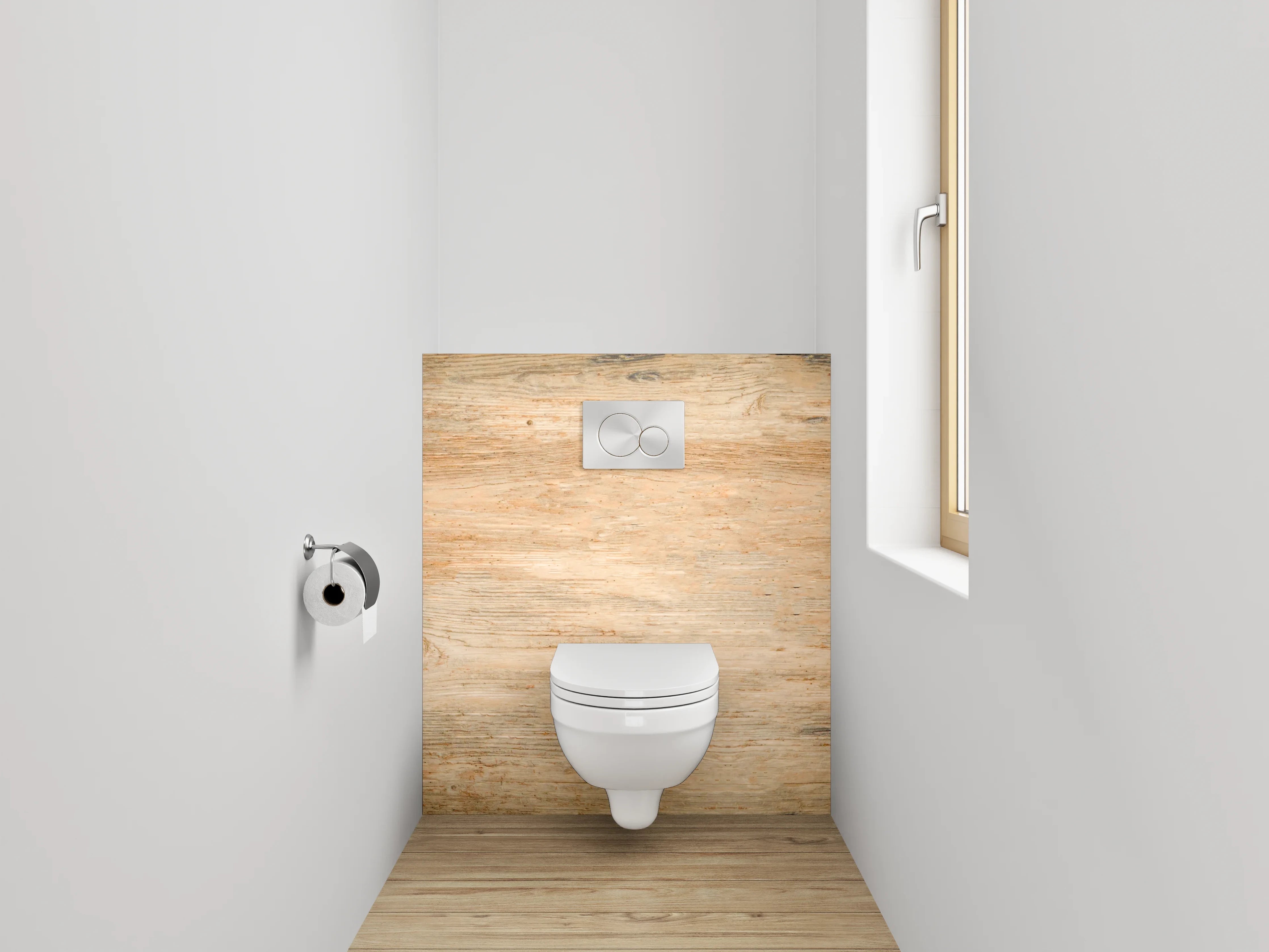 WC-Rückwand - Holzoptik im Naturstil