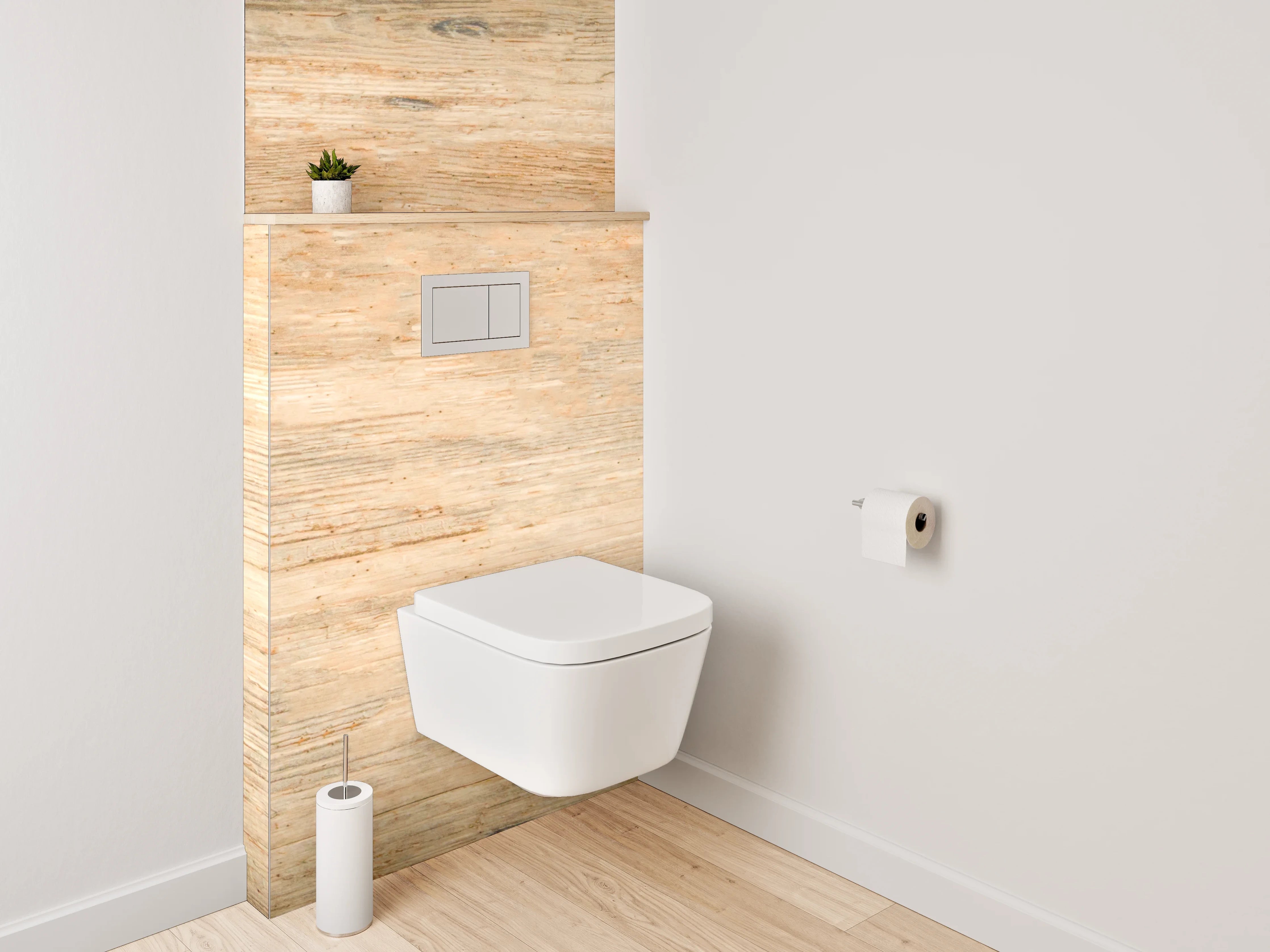 WC-Rückwand - Holzoptik im Naturstil